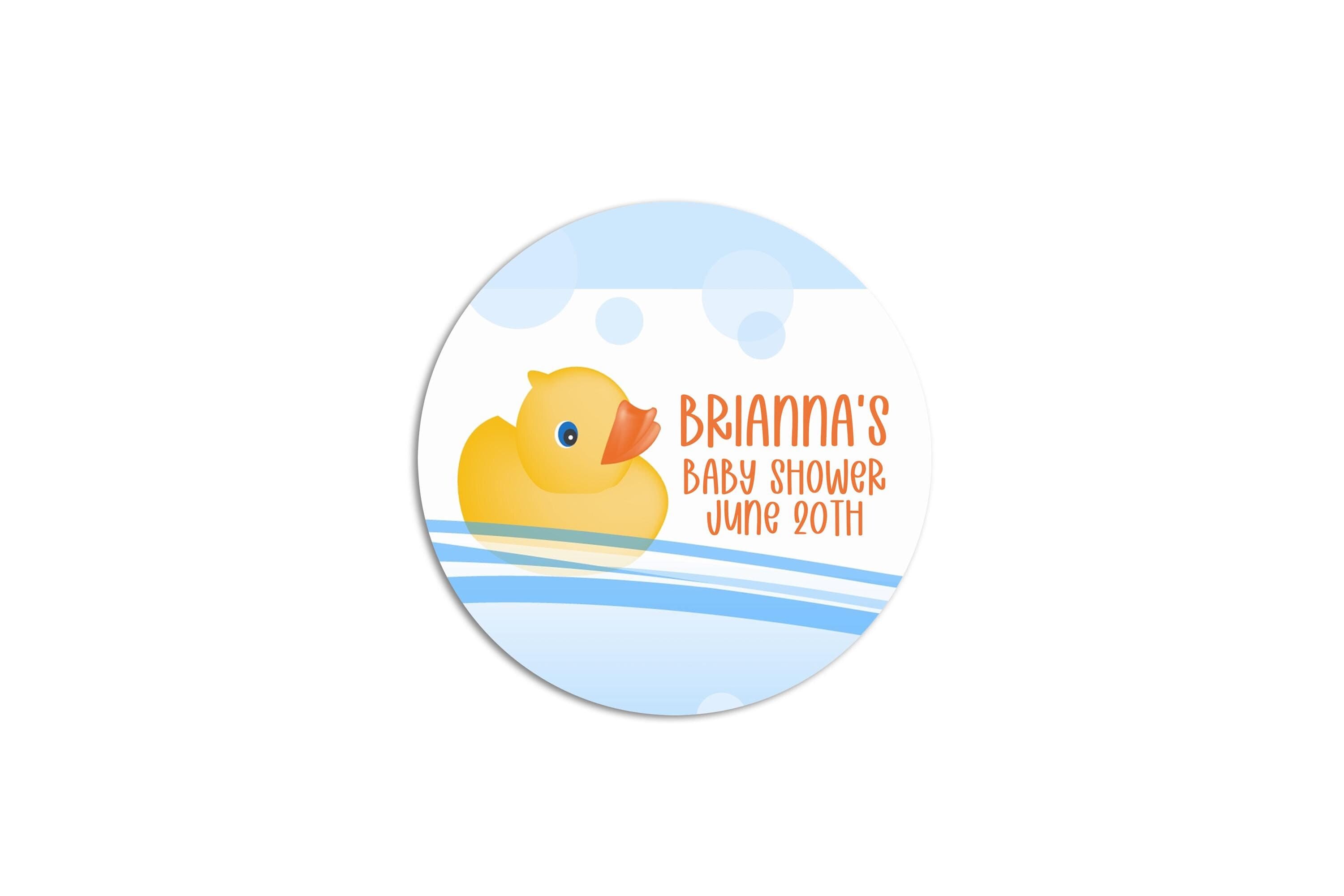 Rubber Ducky Baby Shower Stickers, Boy Favor Stickers, Thank You Stickers Baby Shower Favors, In the Tub Party, Round Stickers for Favor