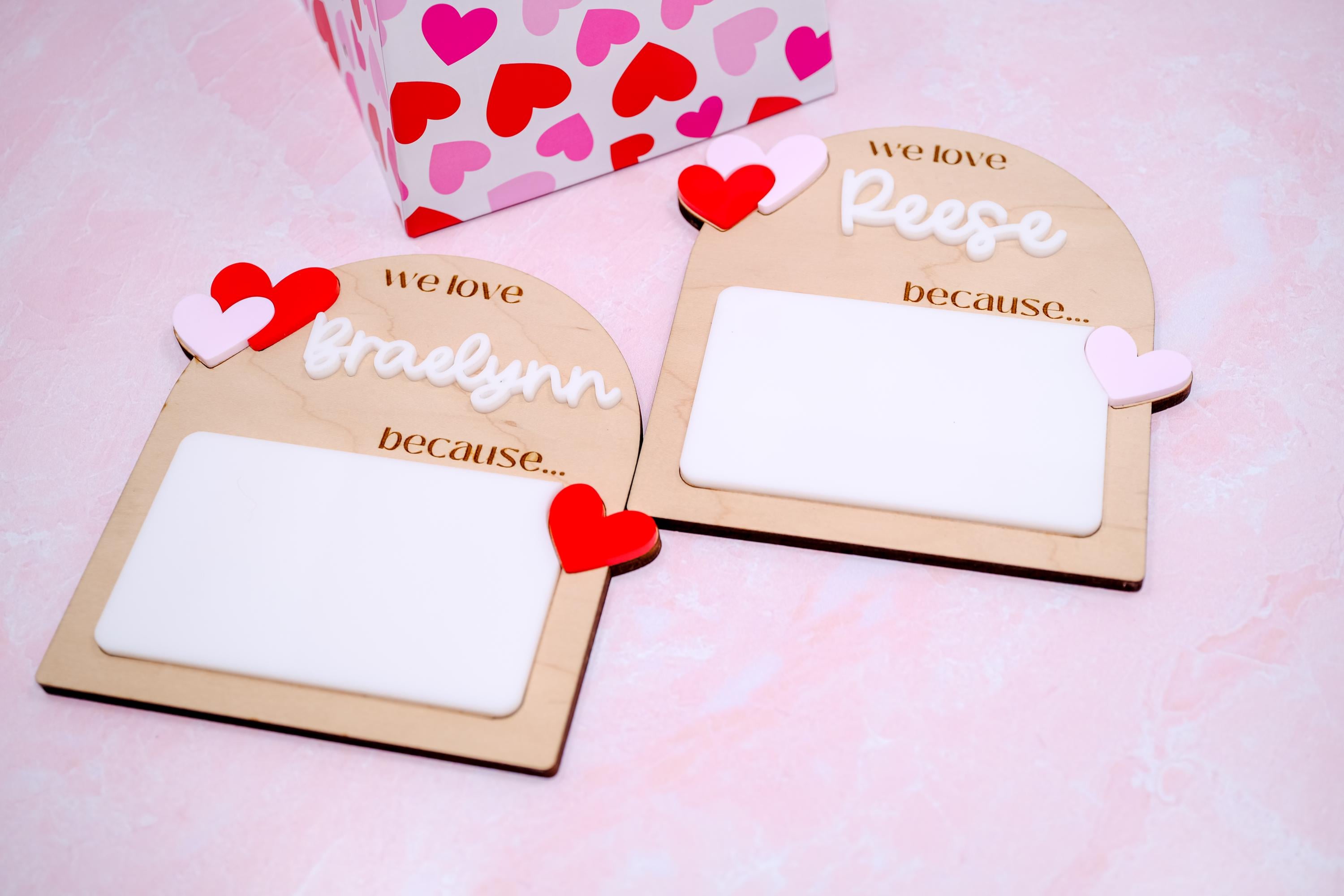 Personalized Maple Wood Mini Love Message Sign, Valentines Day Dry Erase Board