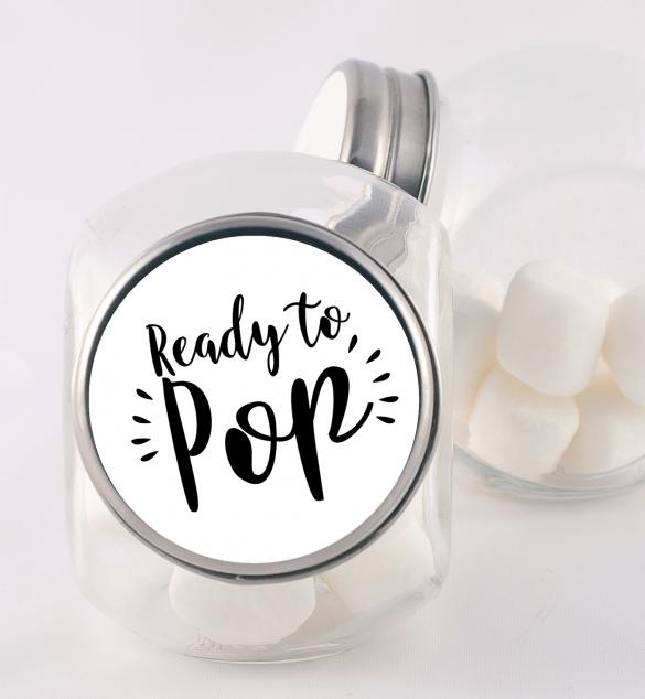 Ready To Pop Popcorn Stickers for Baby Shower, Thank You Stickers Baby Neutral Shower Favors, About To Pop Party, Round Stickers for Favor