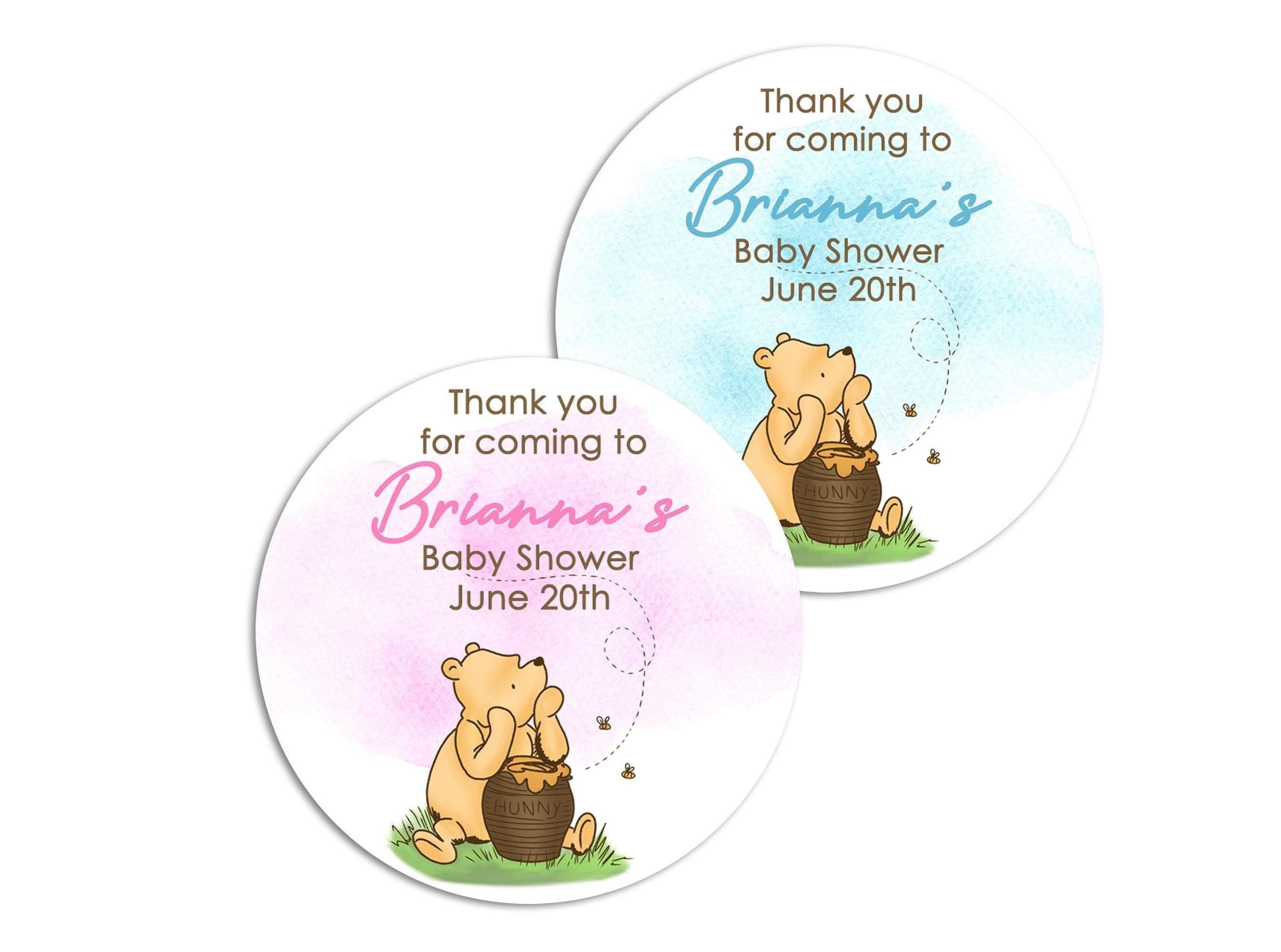 Winnie-The-Pooh Stickers | Thank You for Coming Labels | Baby Shower Labels | Birthday Honey Favors | Classic Winnie-The-Pooh Baby stickers