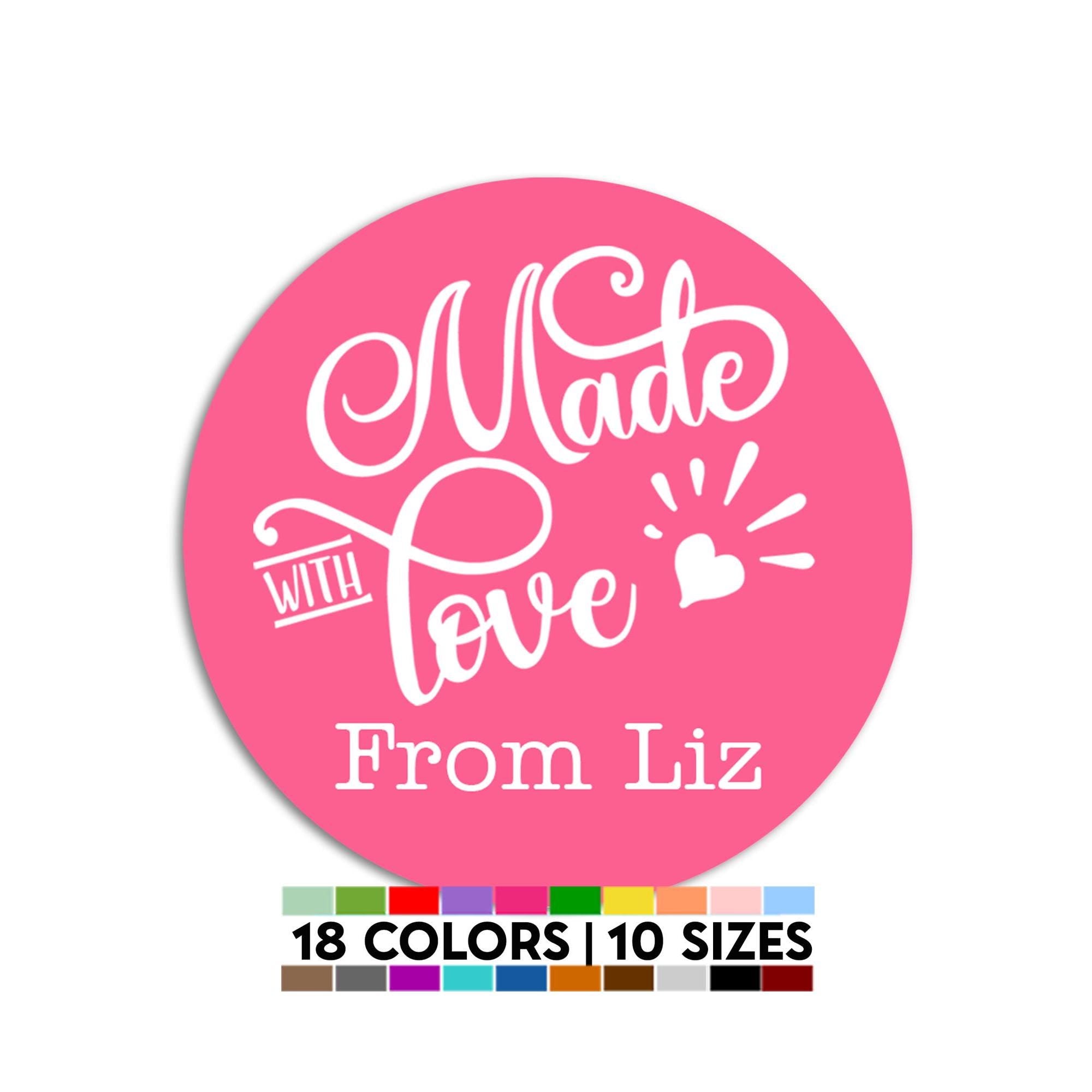 Made With Love Bridal Shower Stickers, Homemade Party Favors