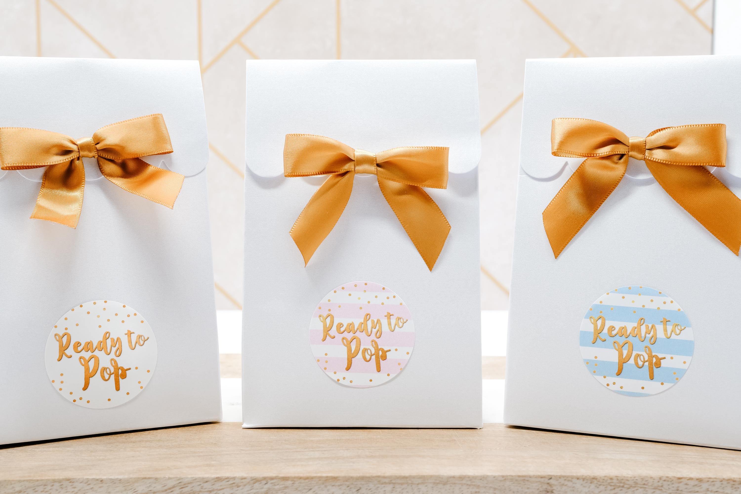 Ready To Pop Popcorn Stickers for Baby Shower, Thank You Stickers Baby Shower Favors, About To Pop Party, Gold Round Stickers for Favor