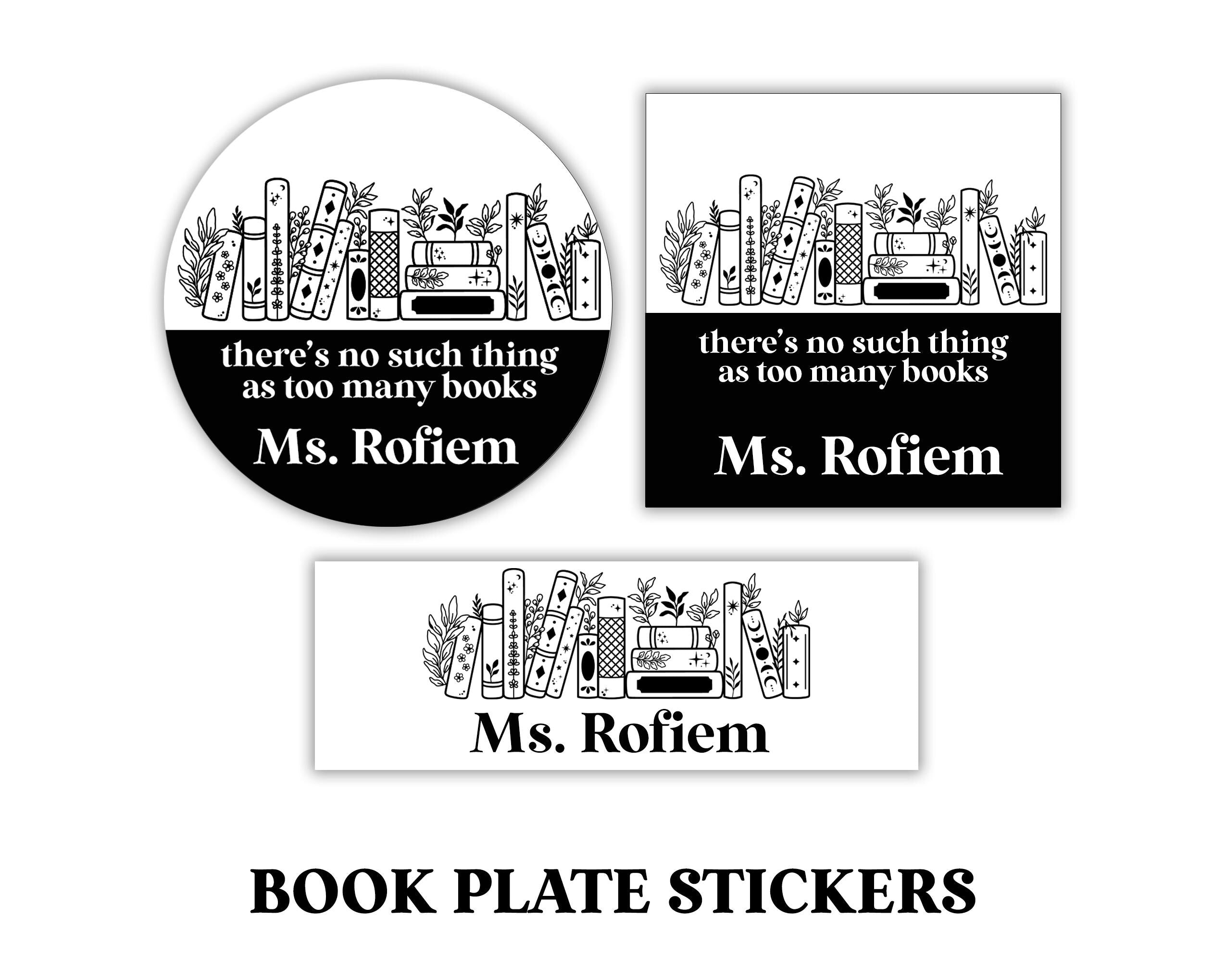 Teacher Stack of Book Labels, Personalized Bookplate Stickers, Personalized Name Labels, From the Library of Book, This Book Belongs to