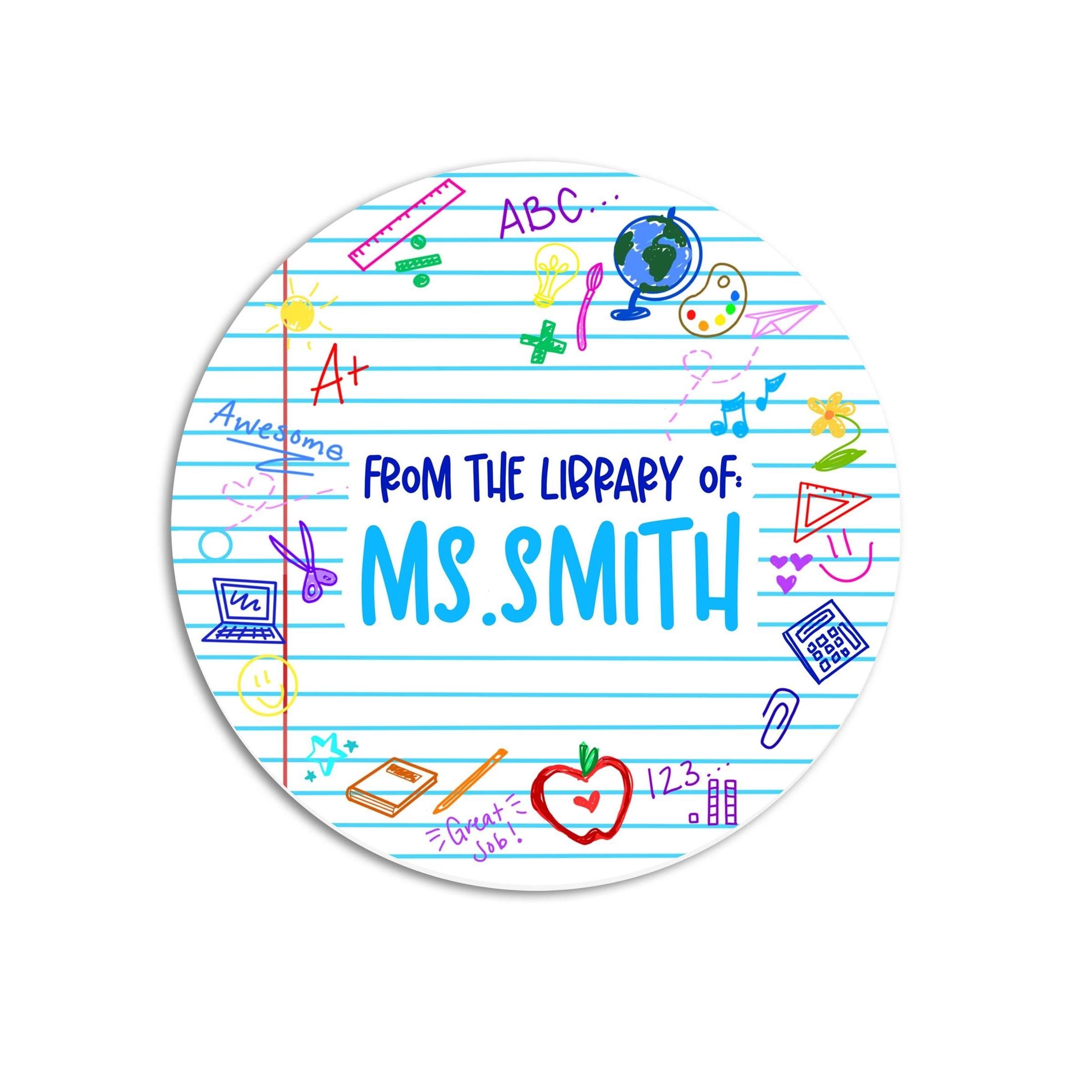 Teacher Book Labels | This Book Belongs to Stickers | Personalized Book Labels| From the Library of Stickers | Teach Love Inspire Sticker