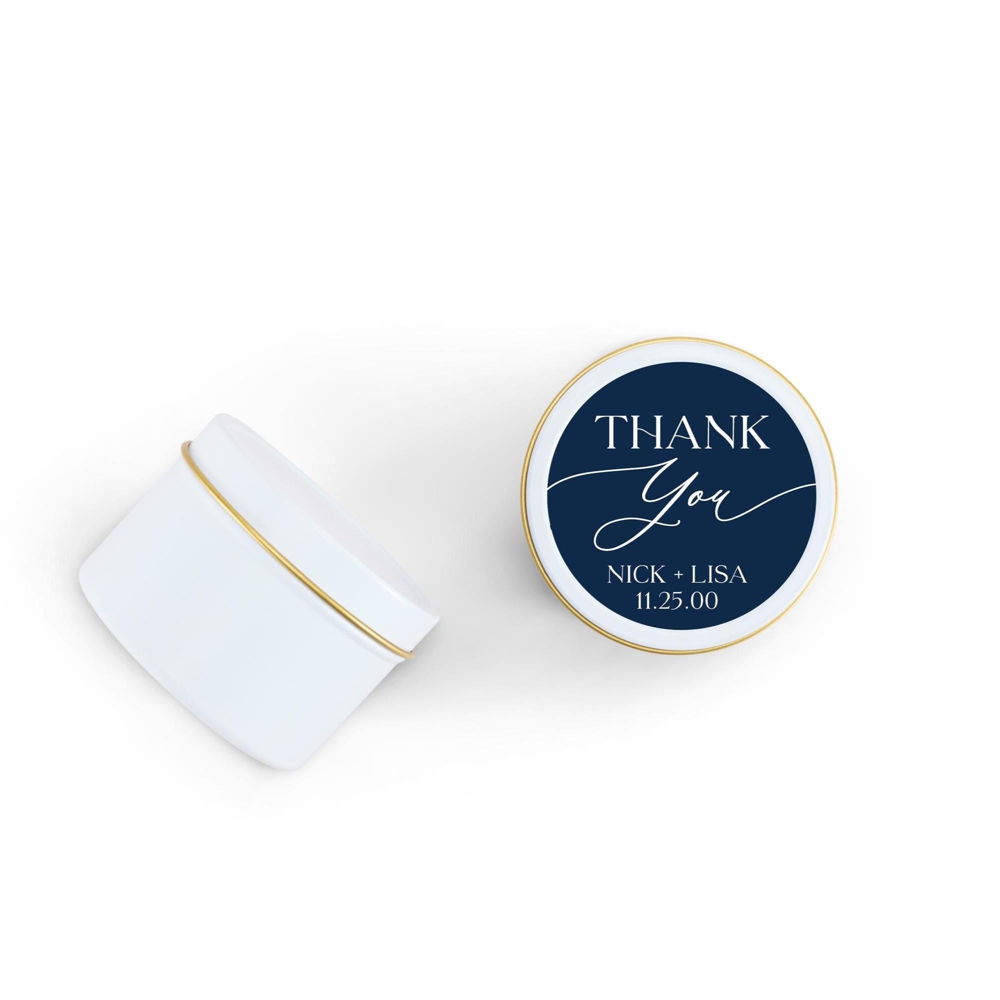 Thank You Candles Wedding Favors, Bulk Favors for Guests, Set of 10 4 oz Candle Tins, Personalized Wedding Gift, Bridal Shower Favors