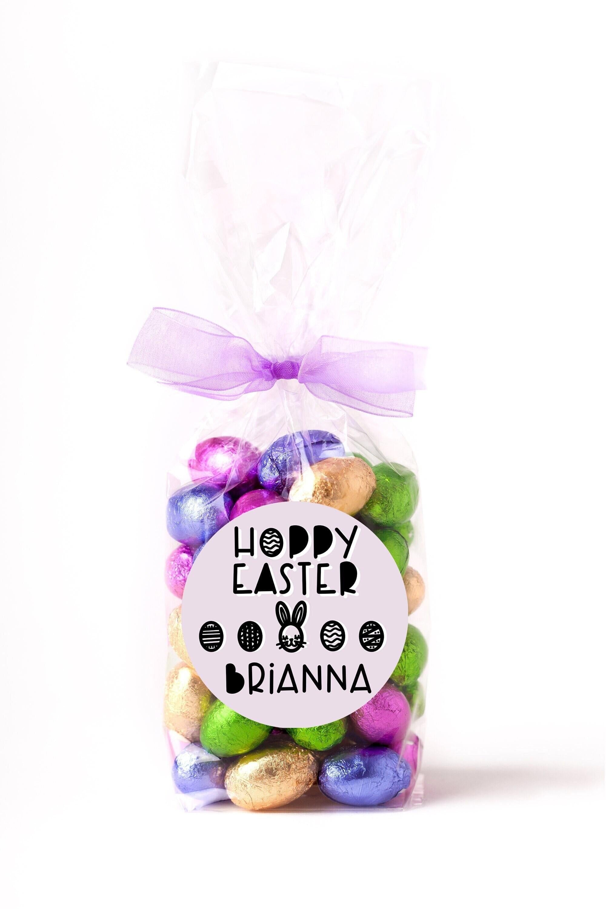 Easter Stickers, HOPPY Easter Pink, Personalized Easter Stickers, Kids Easter Treat Bags, Easter Labels for Favors, Easter Classroom