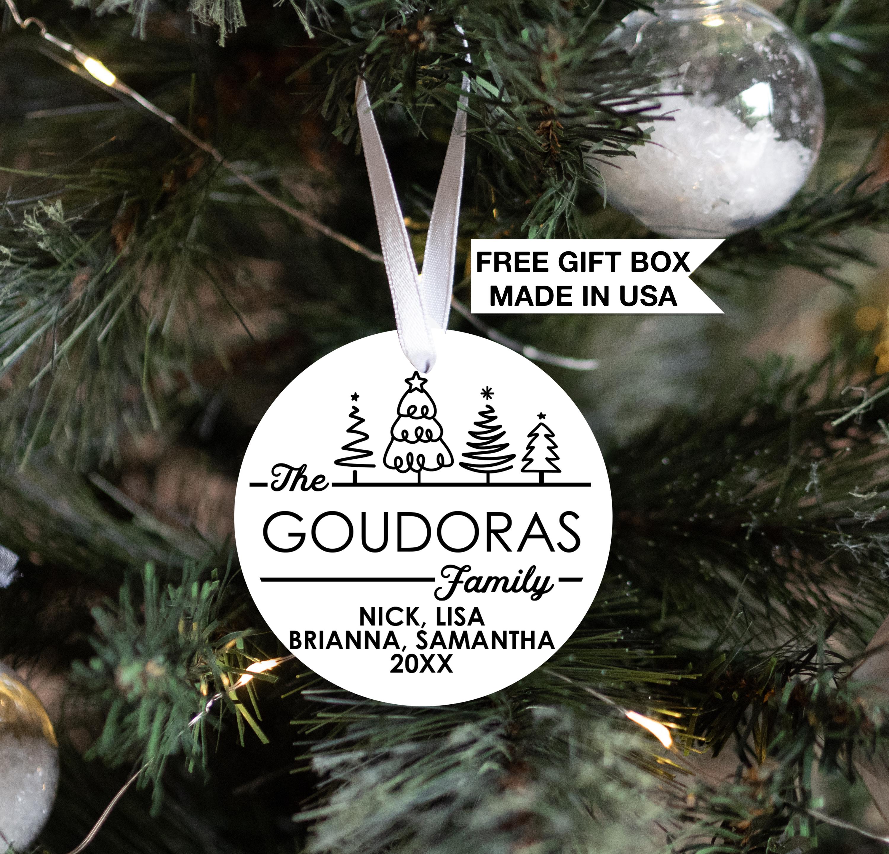 Family Christmas Ornament, Personalized Custom Family Keepsake