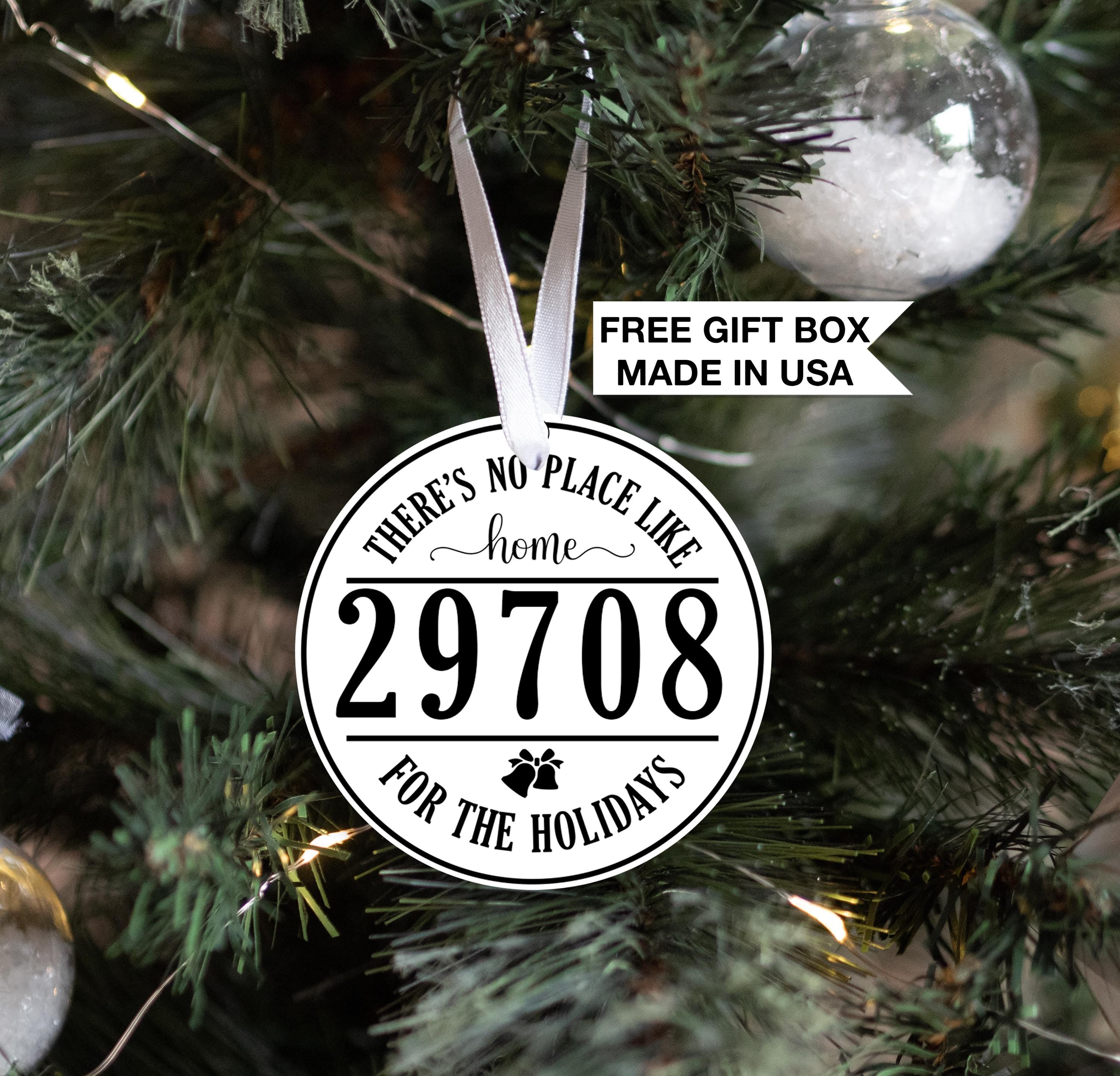 No Place Like Home Christmas Ornament, Personalized Zip Code Ornament, Realtor Gift
