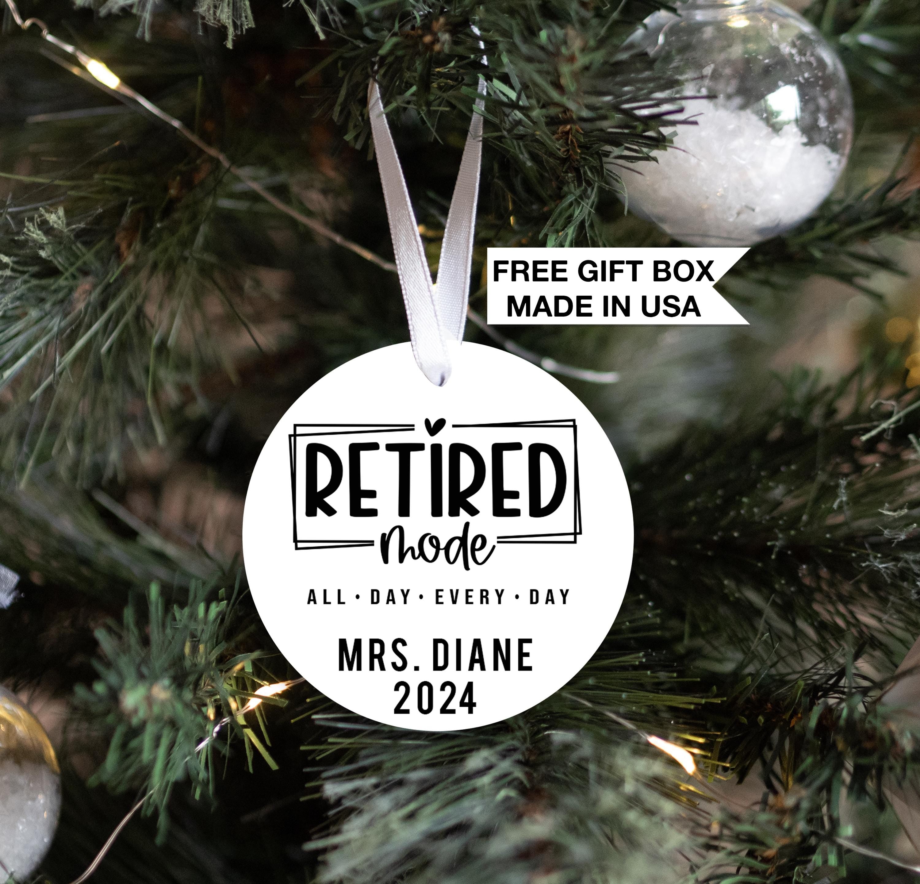 Retired Mode Christmas Ornament, Personalized Retirement Christmas Gift, Make a Difference Keepsake