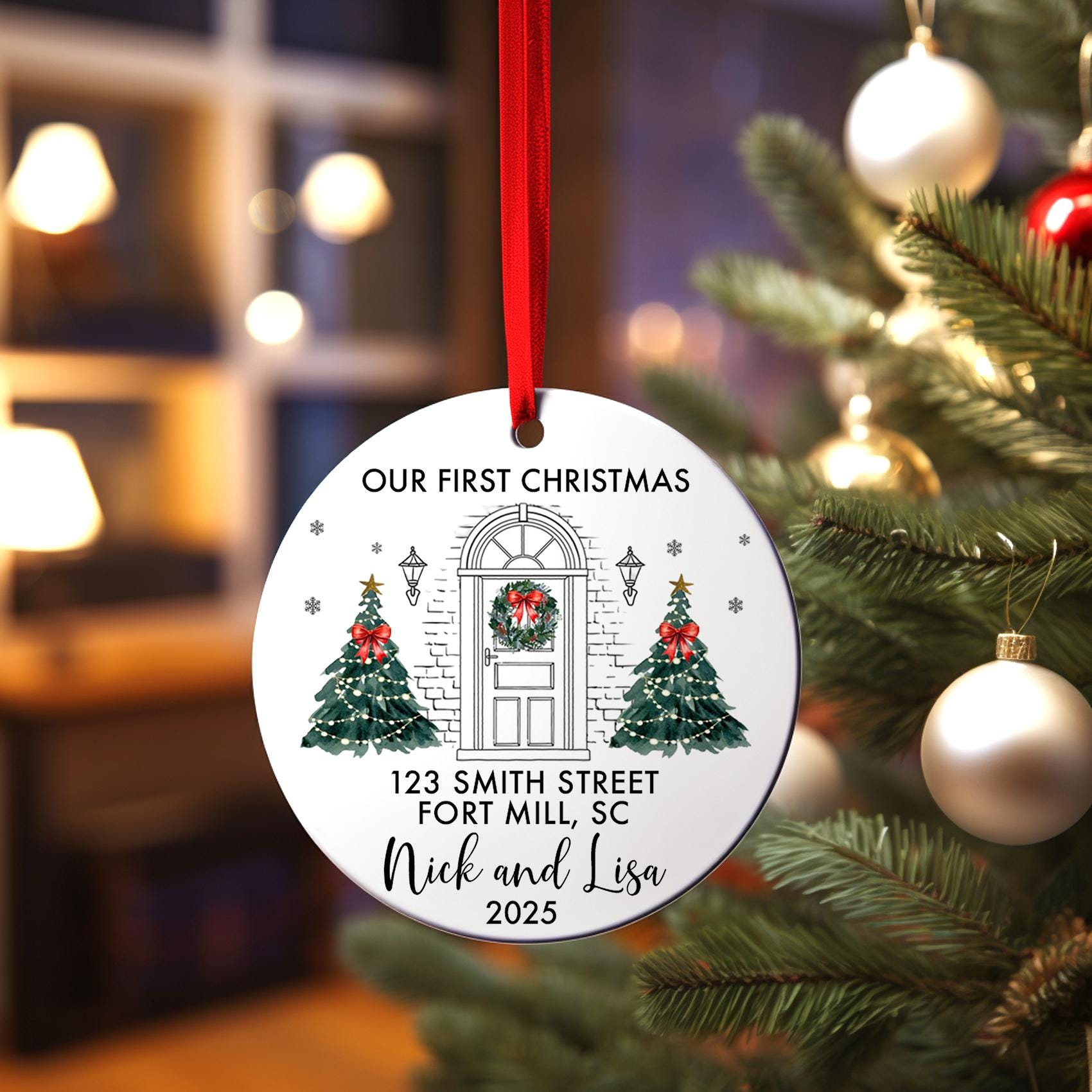 First Christmas in Our New Home Ornament, Personalized Realtor Ornament