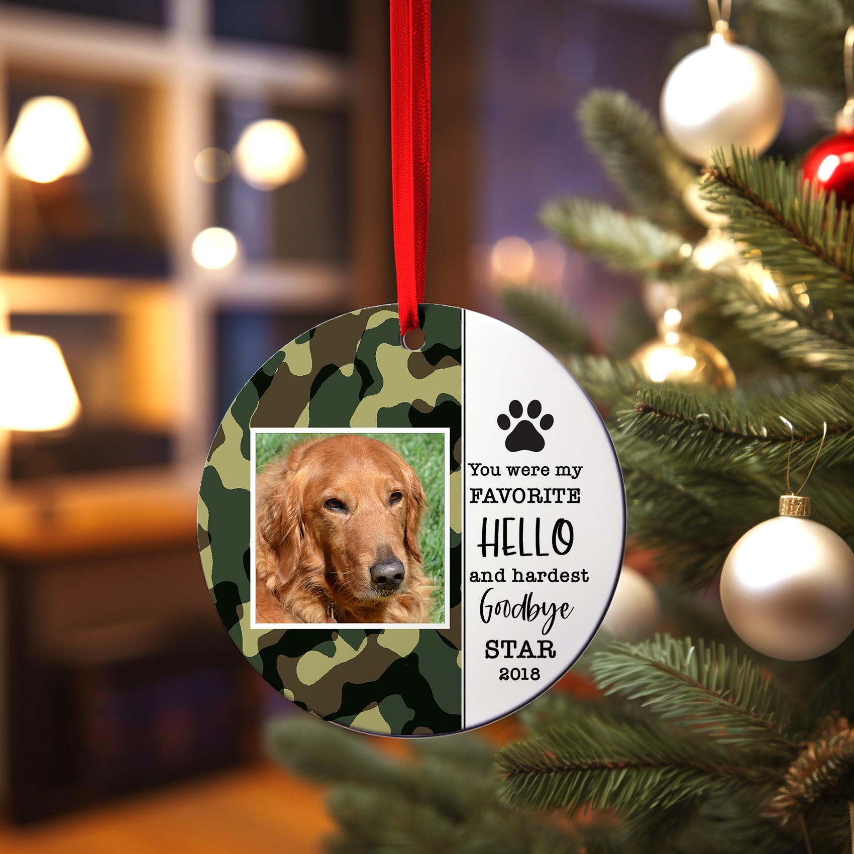 Personalized Pet Memorial Christmas Ornament, Sympathy Gift for Loss of Pet