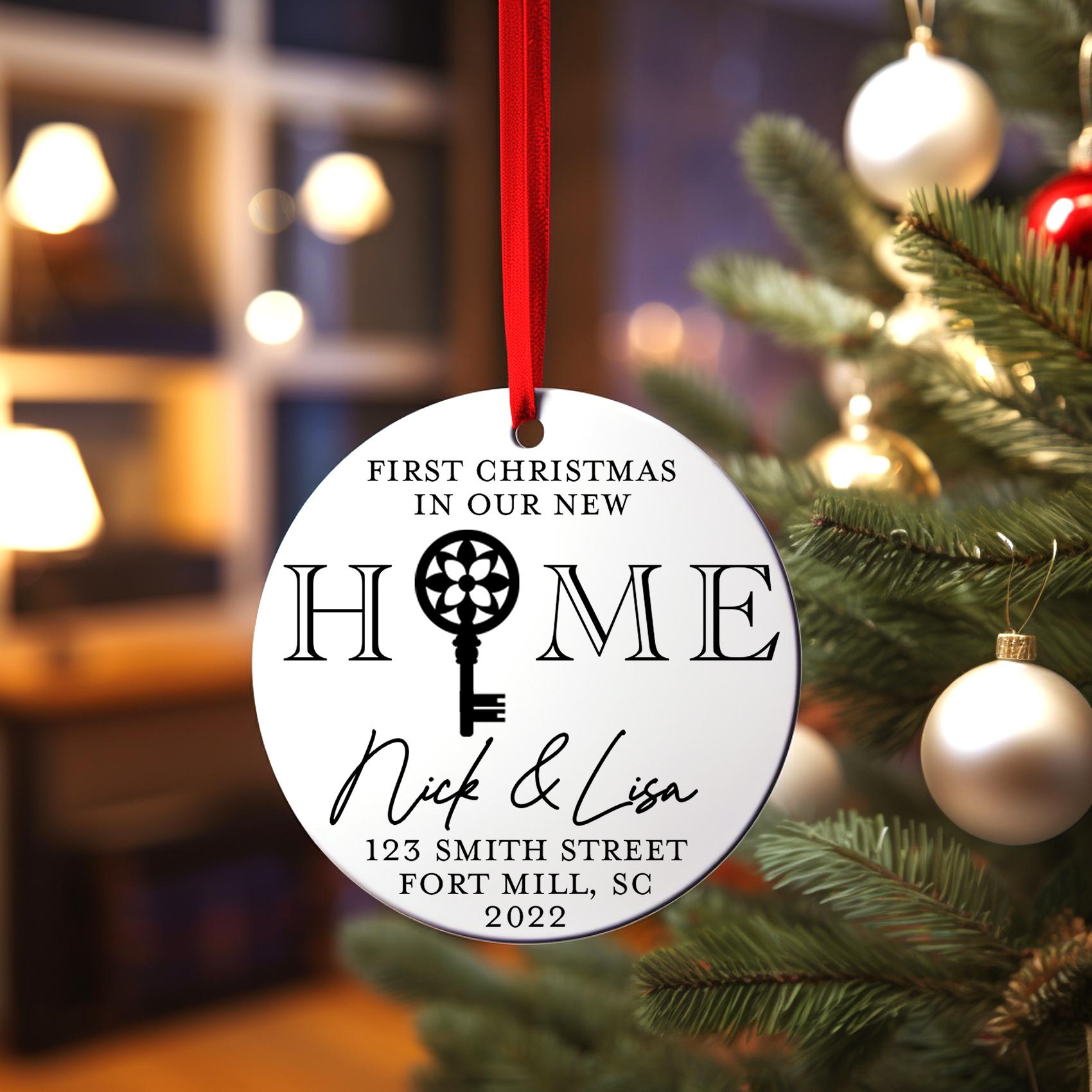 Personalized Our First Home Christmas Ornament, My New Family Keepsake