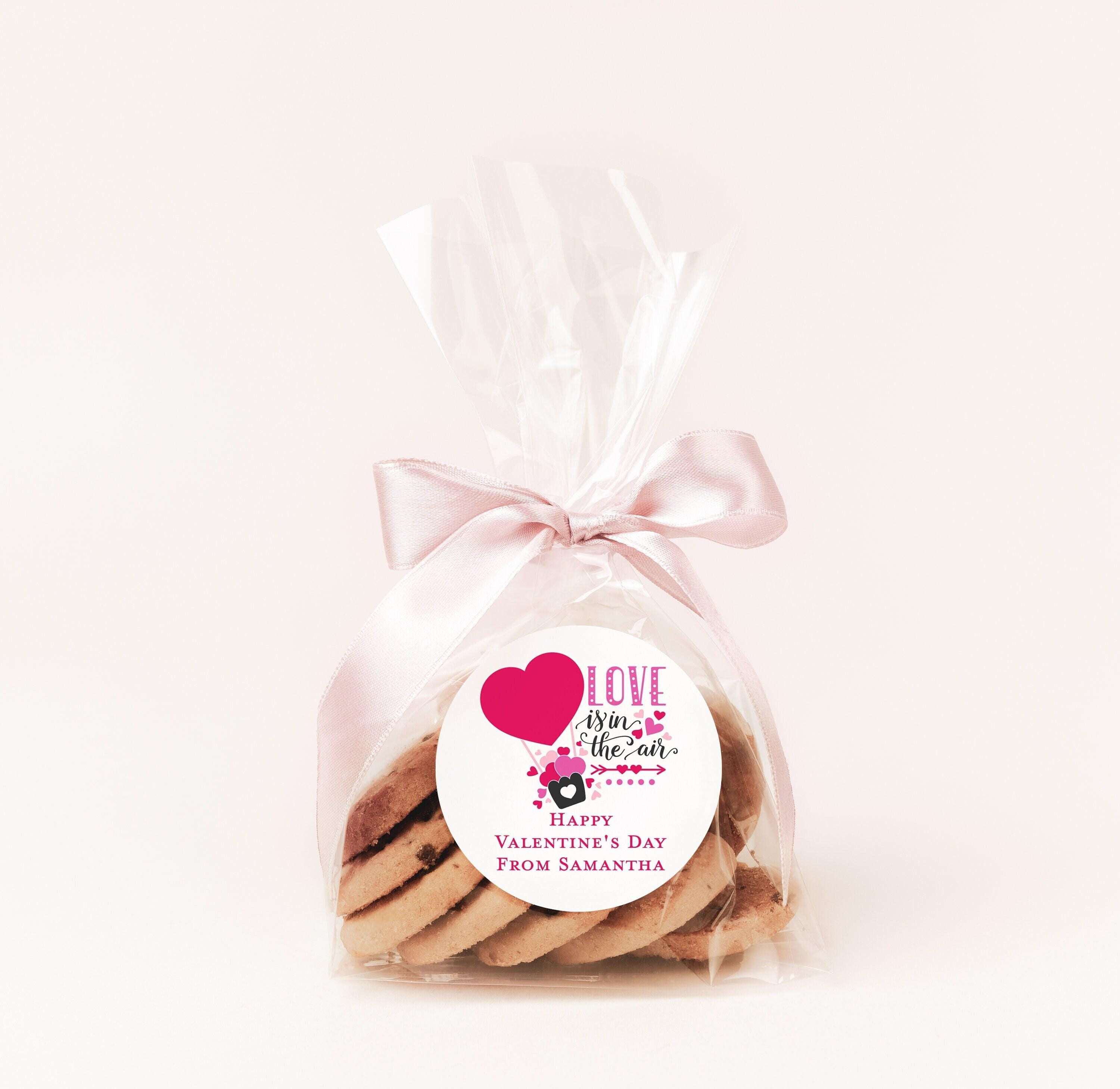 Love is in the Air Valentines Day Stickers - Personalized Valentine Round Sticker Labels - Classroom Valentines for School