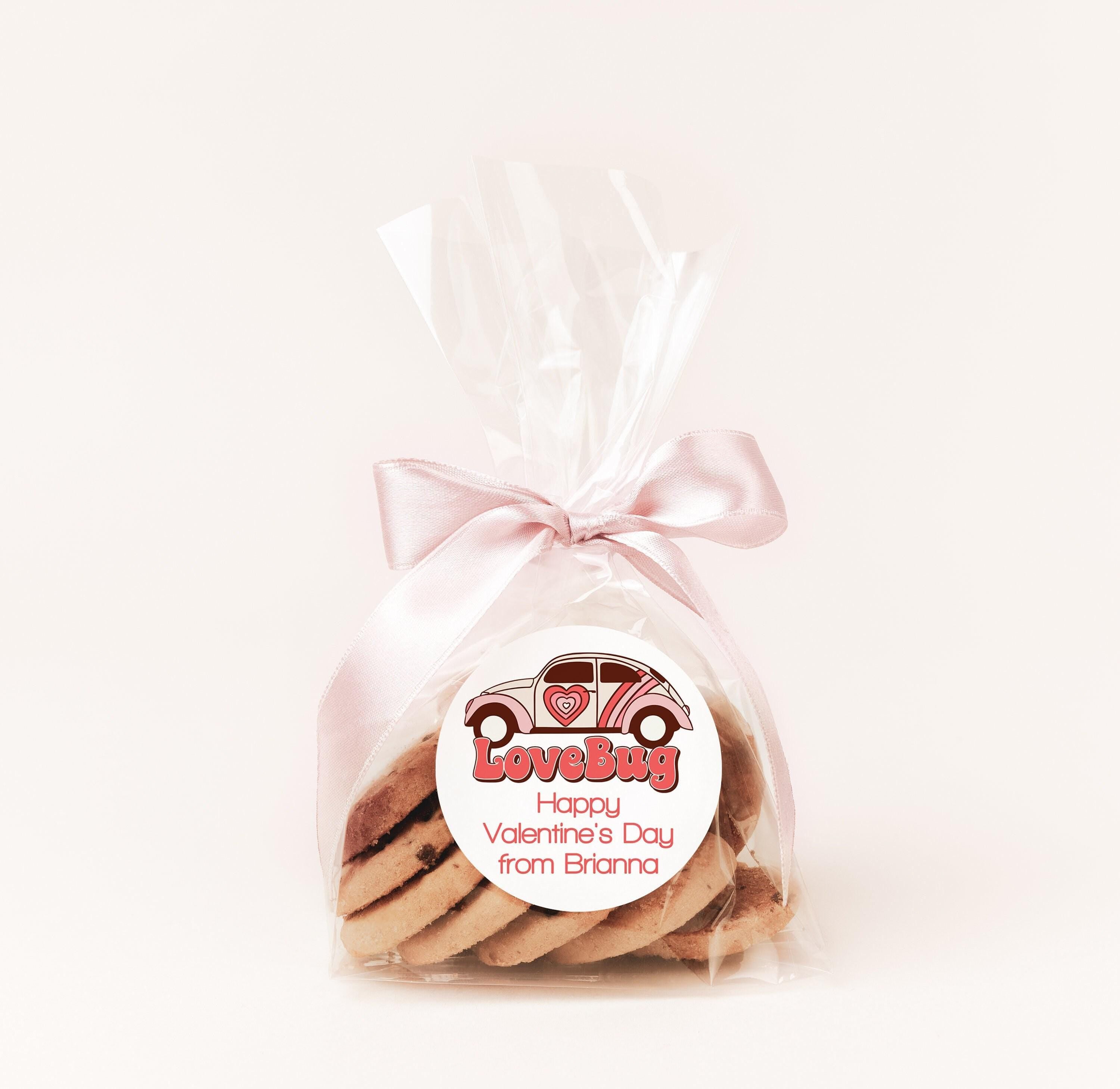 Love Bug Classic Bug Valentine's Day Stickers - Personalized Valentine Round Sticker Labels - Classroom Valentines for School