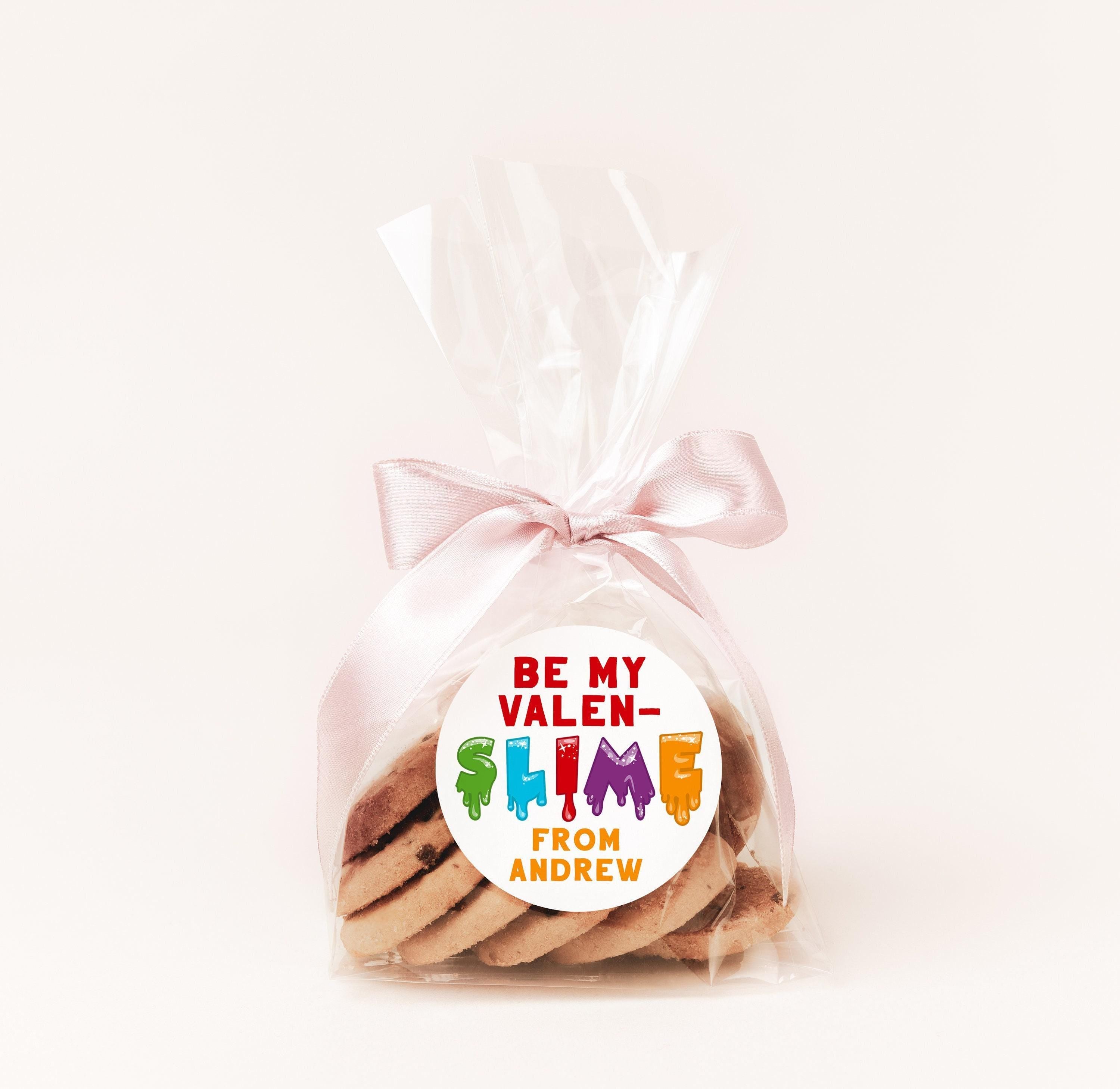 Be My Valen-SLIME - Slime Valentines - Personalized Valentine Round Sticker Labels - Classroom Valentines for School