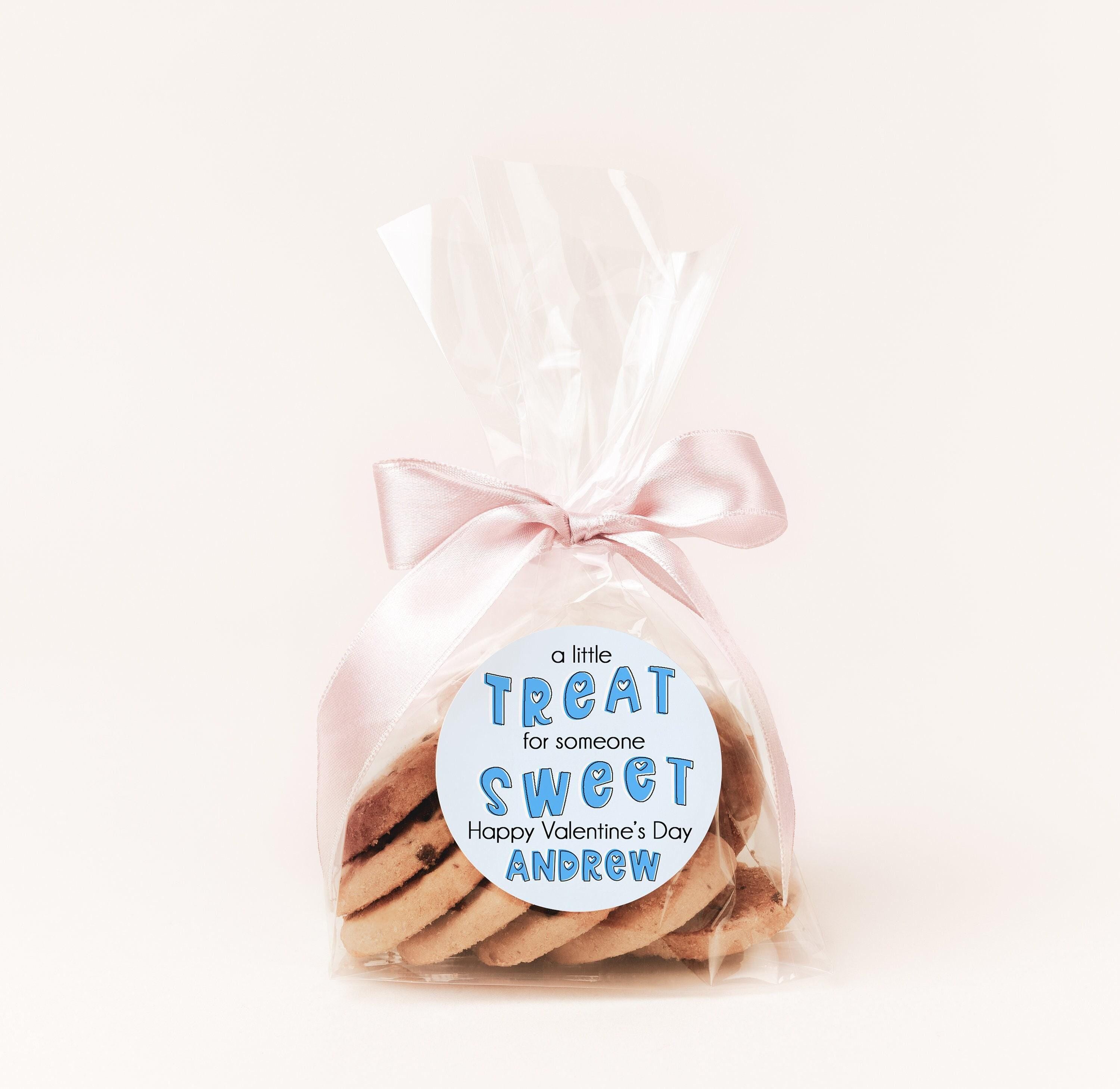 A Little Treat For Someone Sweet Valentines Day Stickers - Personalized Valentine Round Sticker Labels - Classroom Valentines for School