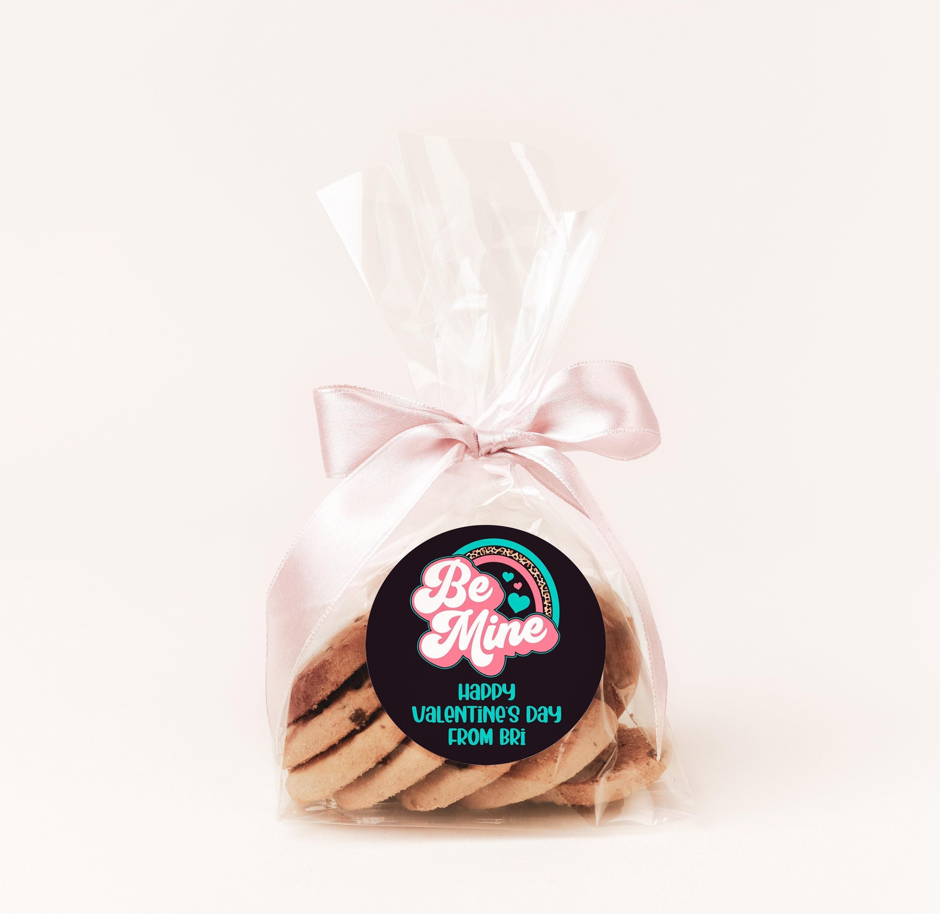Be Mine Retro Rainbow Valentines - Personalized Valentine Round Sticker Labels - Classroom Valentines for School