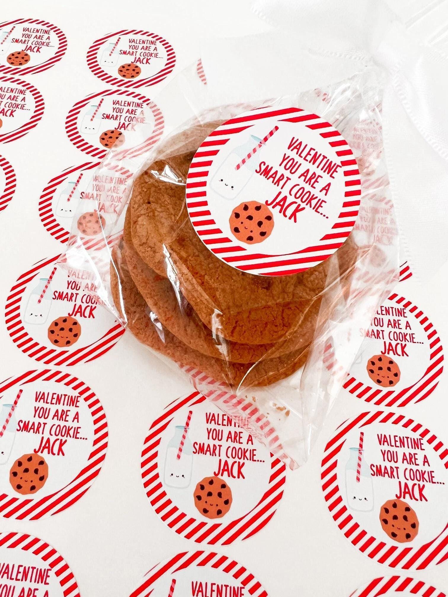 You Are A Smart Cookie Valentine's Day! - Personalized Valentine Round Sticker Labels - Classroom Valentines for School