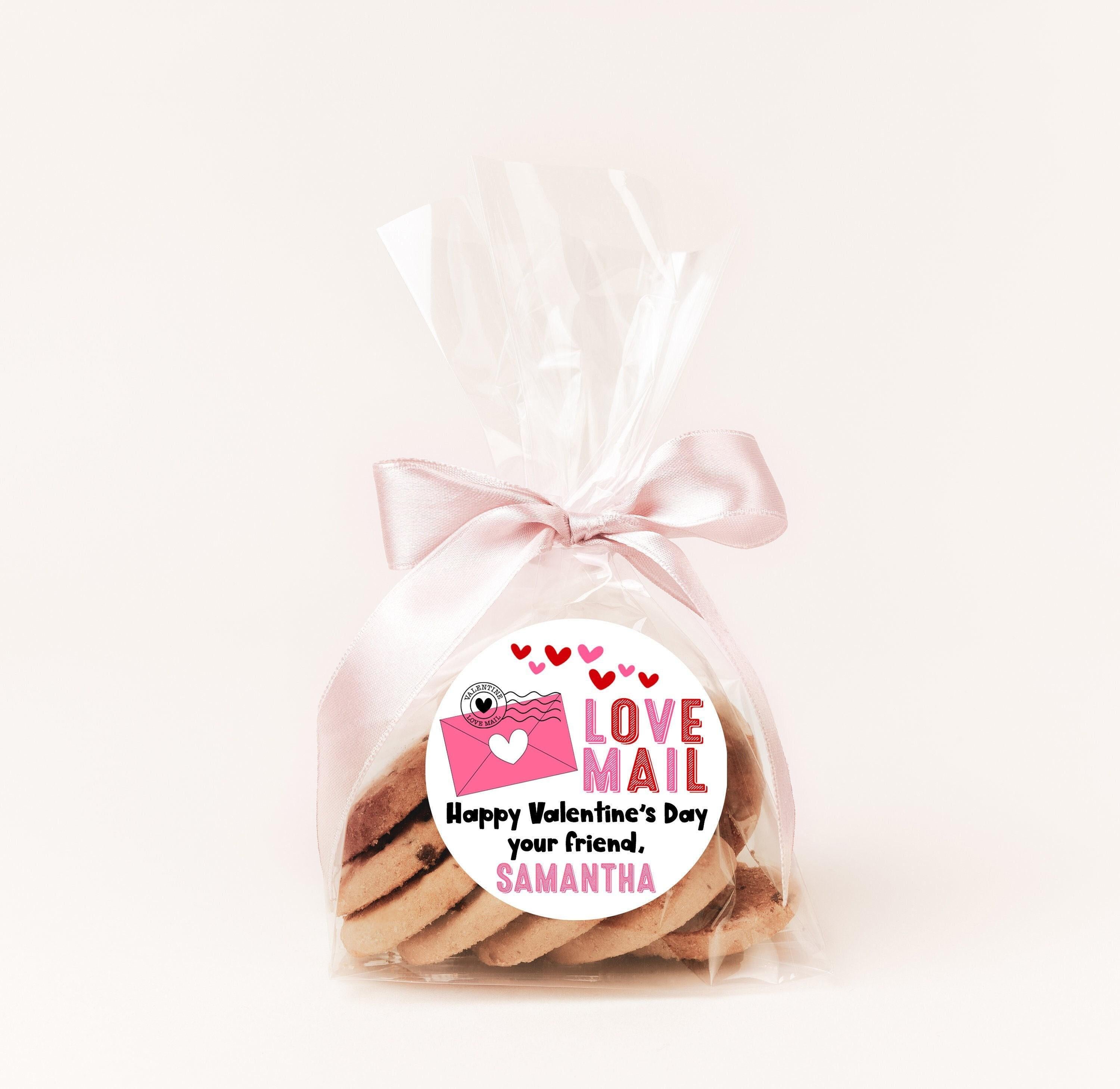 Love Mail For Someone Sweet Valentines Day Stickers - Personalized Valentine Round Sticker Labels - Classroom Valentines for School
