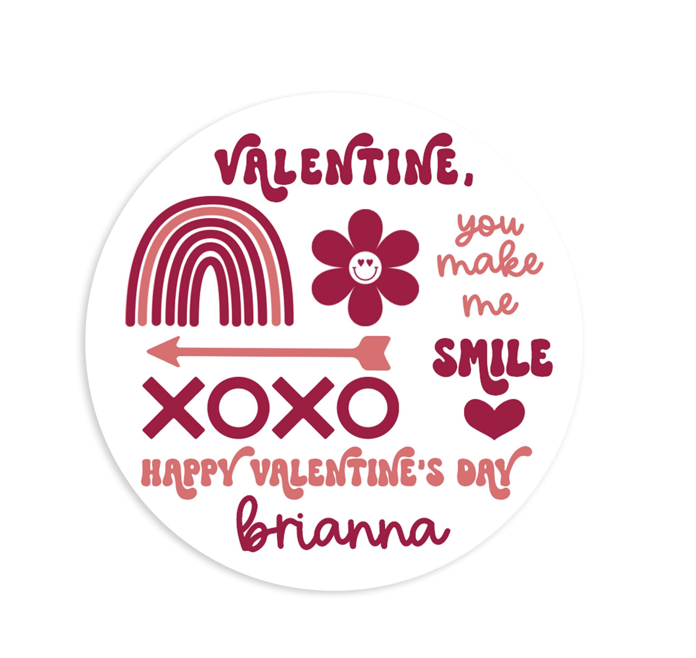 You make me Smile Retro Valentine - You're all that and a bag of chips Stickers - Happy Valentine's Day Personalized Stickers