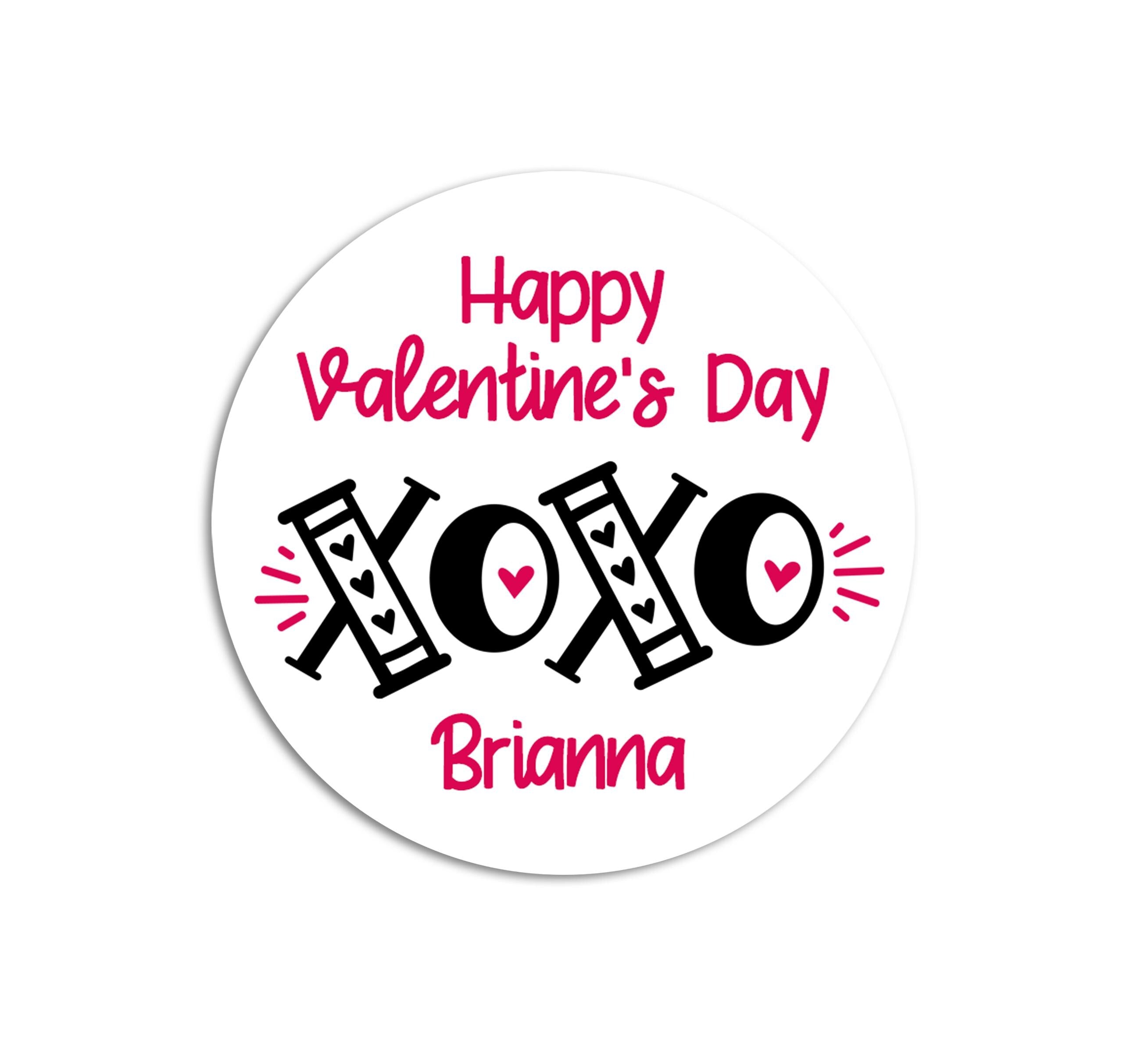 XOXO Valentine's Day Stickers - Happy Valentine's Day Stickers - Personalized Valentine Sticker Labels - Classroom Valentines for School