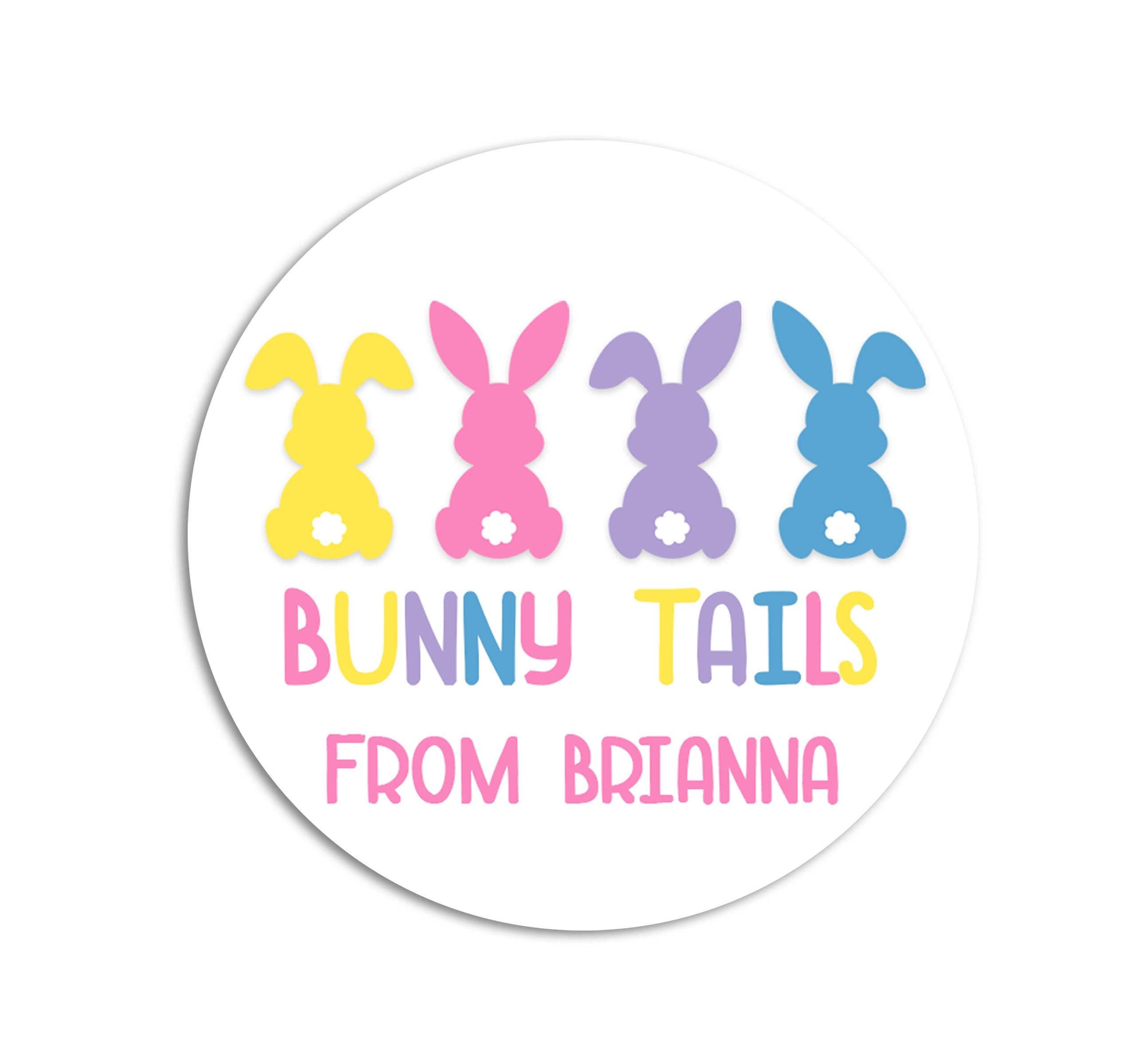 Easter Stickers, Pastel Bunny Tails, Personalized Easter Stickers, Kids Easter Treat Bags, Easter Labels for Favors, Easter Classroom