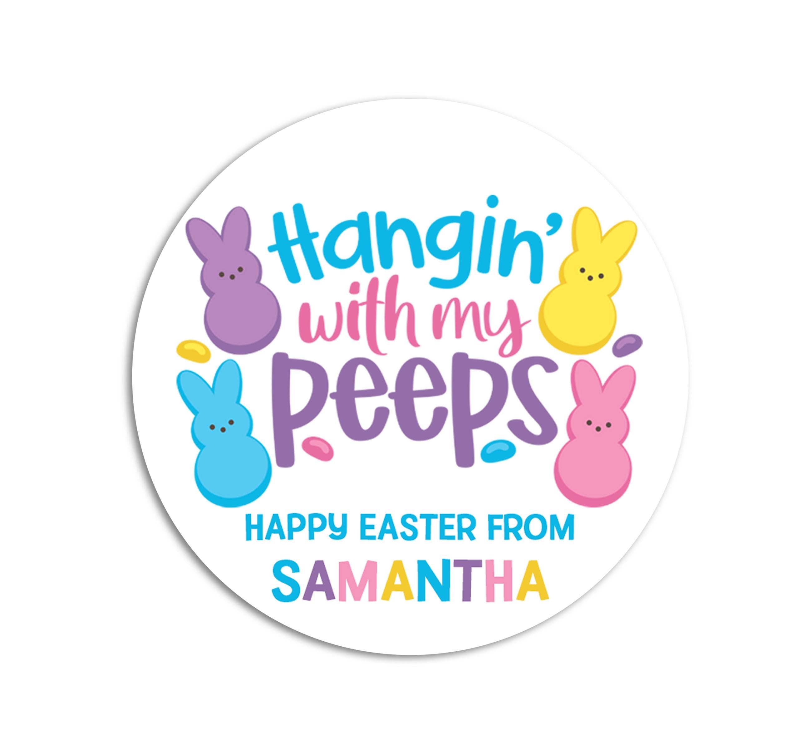 Easter Stickers, Hanging with my Friends, Personalized Easter Stickers, Kids Easter Treat Bags, Easter Labels for Favors, Easter Classroom