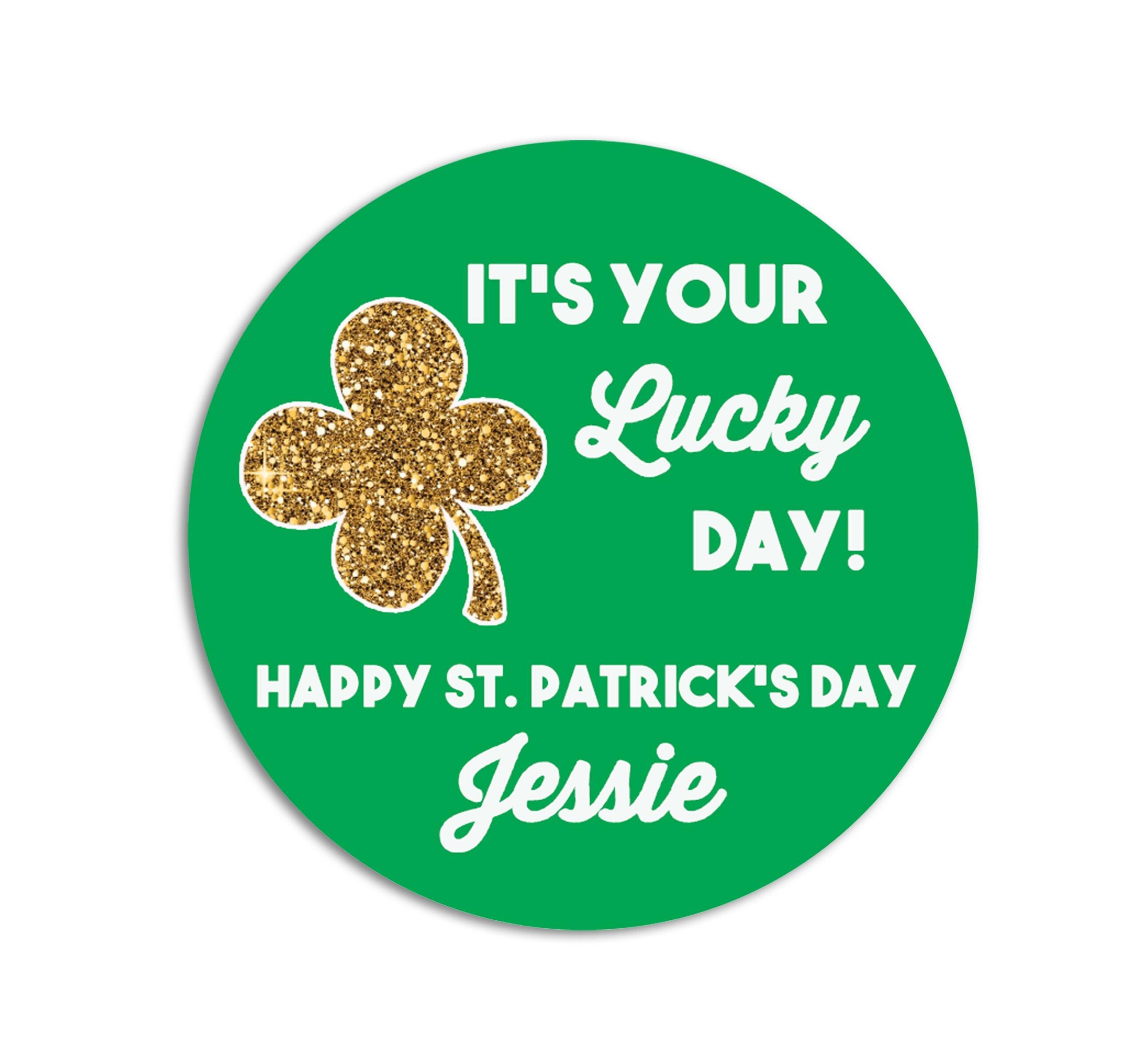 St. Patricks Day Stickers, Personalized Leprechaun Bait Round Stickers, St. Patrick's Day Classroom Stickers, Treat Bag Stickers