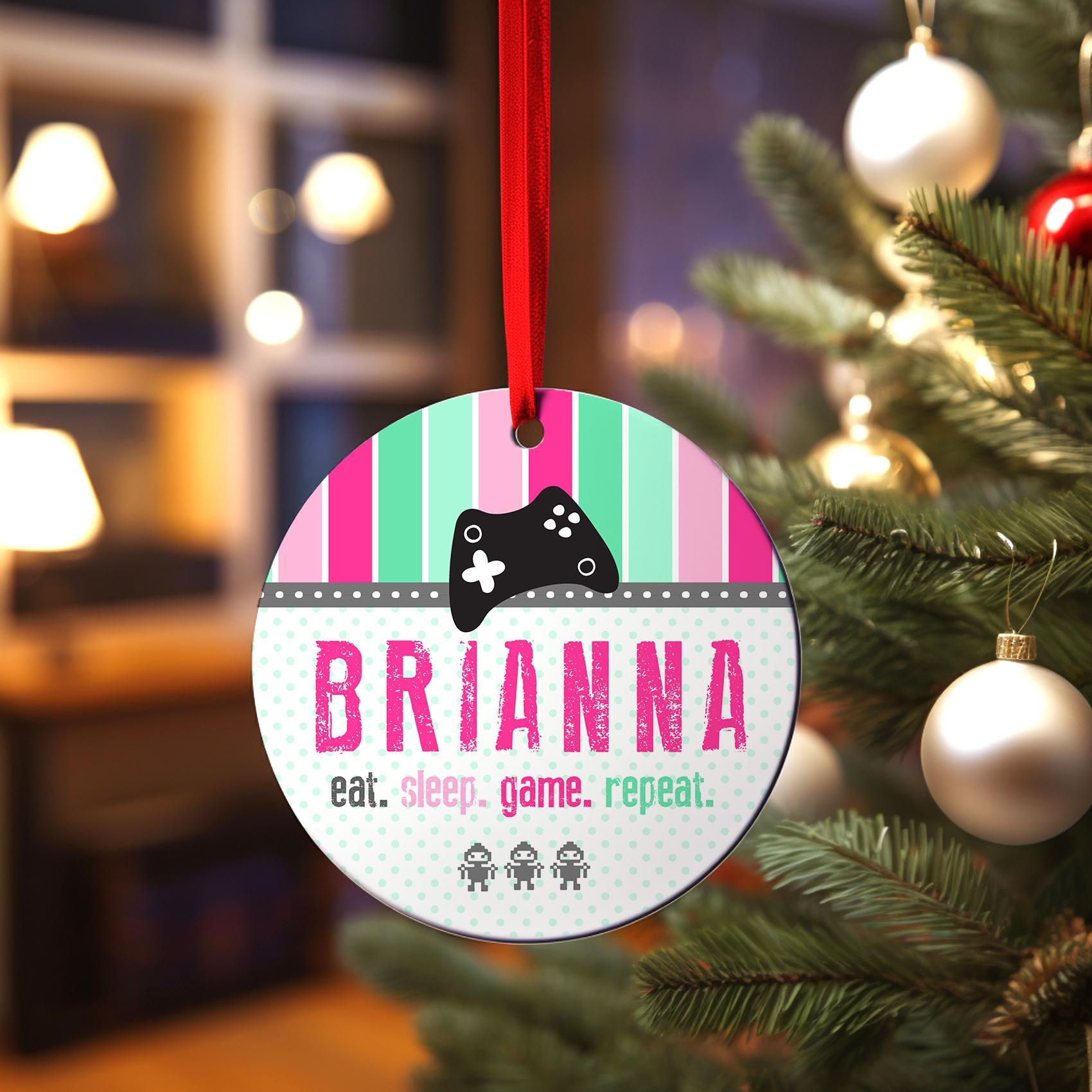 Personalized Video Game Christmas Ornament, Children's Gaming Controller Gift