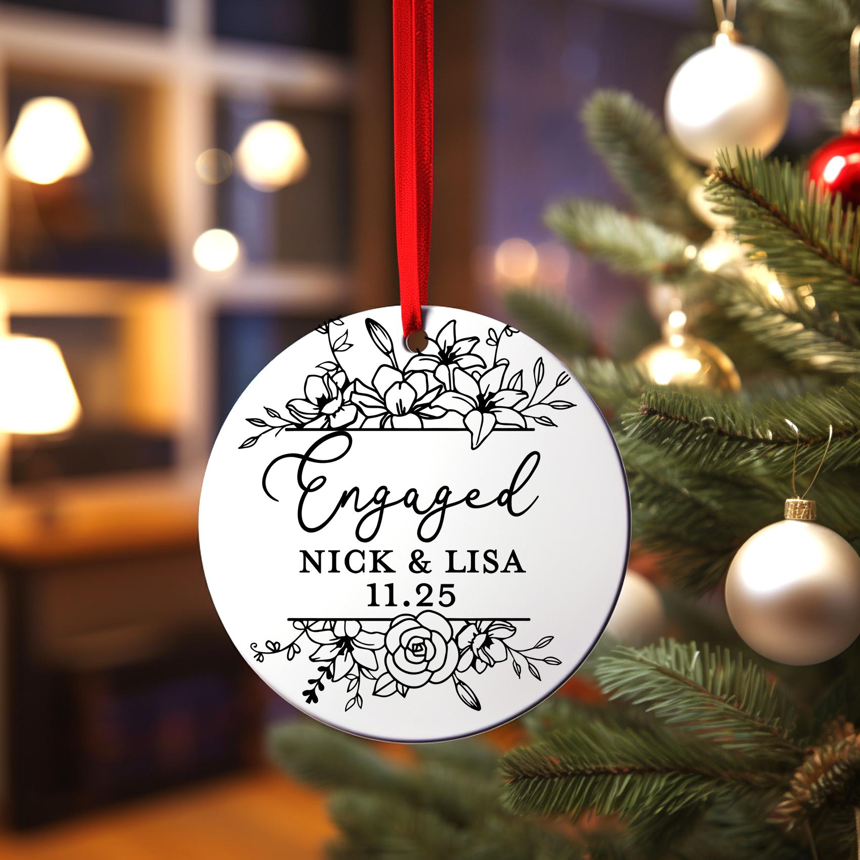 Engaged Christmas Ornament, Personalized We Are Engaged Keepsake