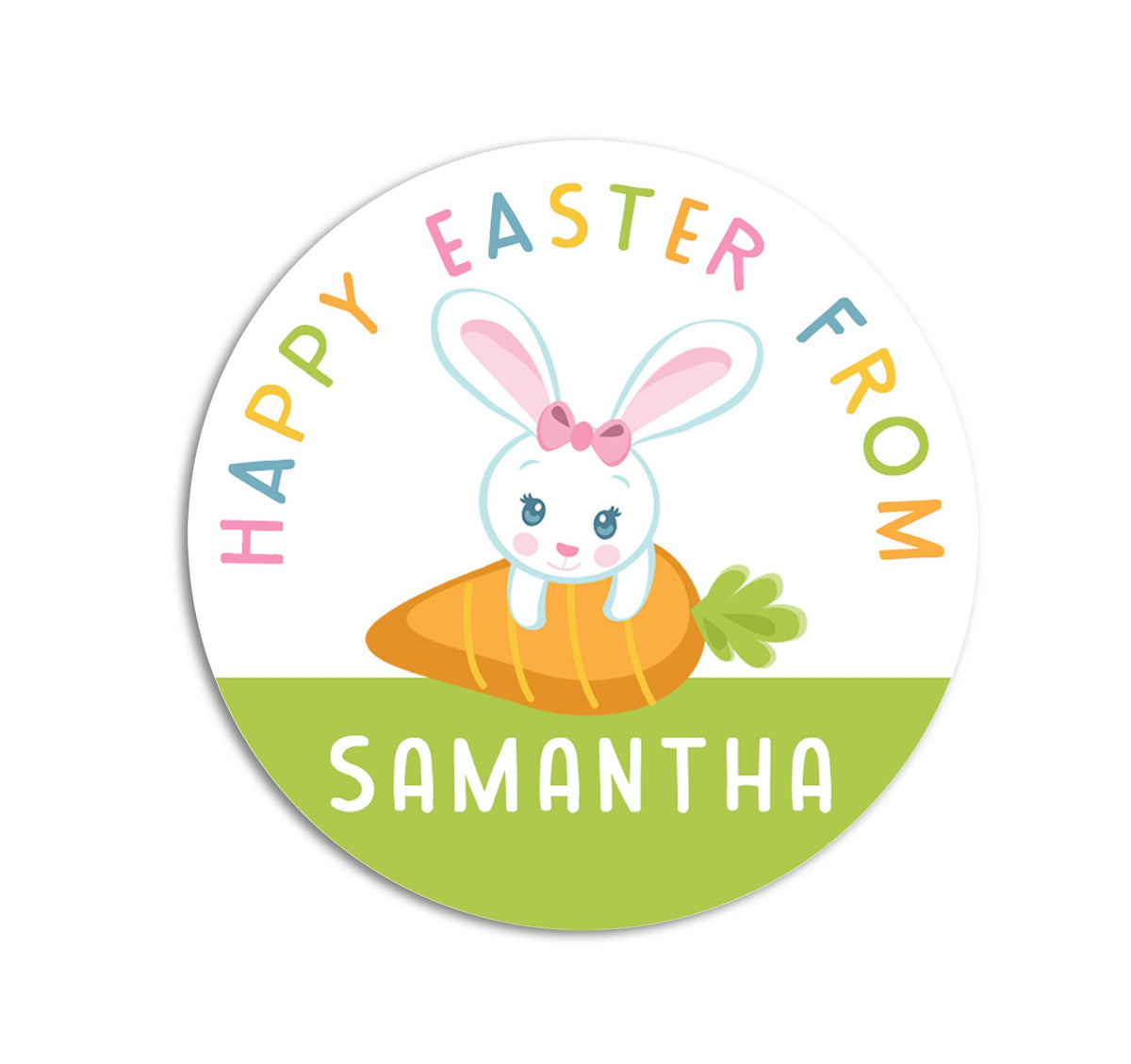 Easter Stickers, Easter Bunny & Carrot, Personalized Easter Stickers, Kids Easter Treat Bags, Easter Labels for Favors, Easter Classroom