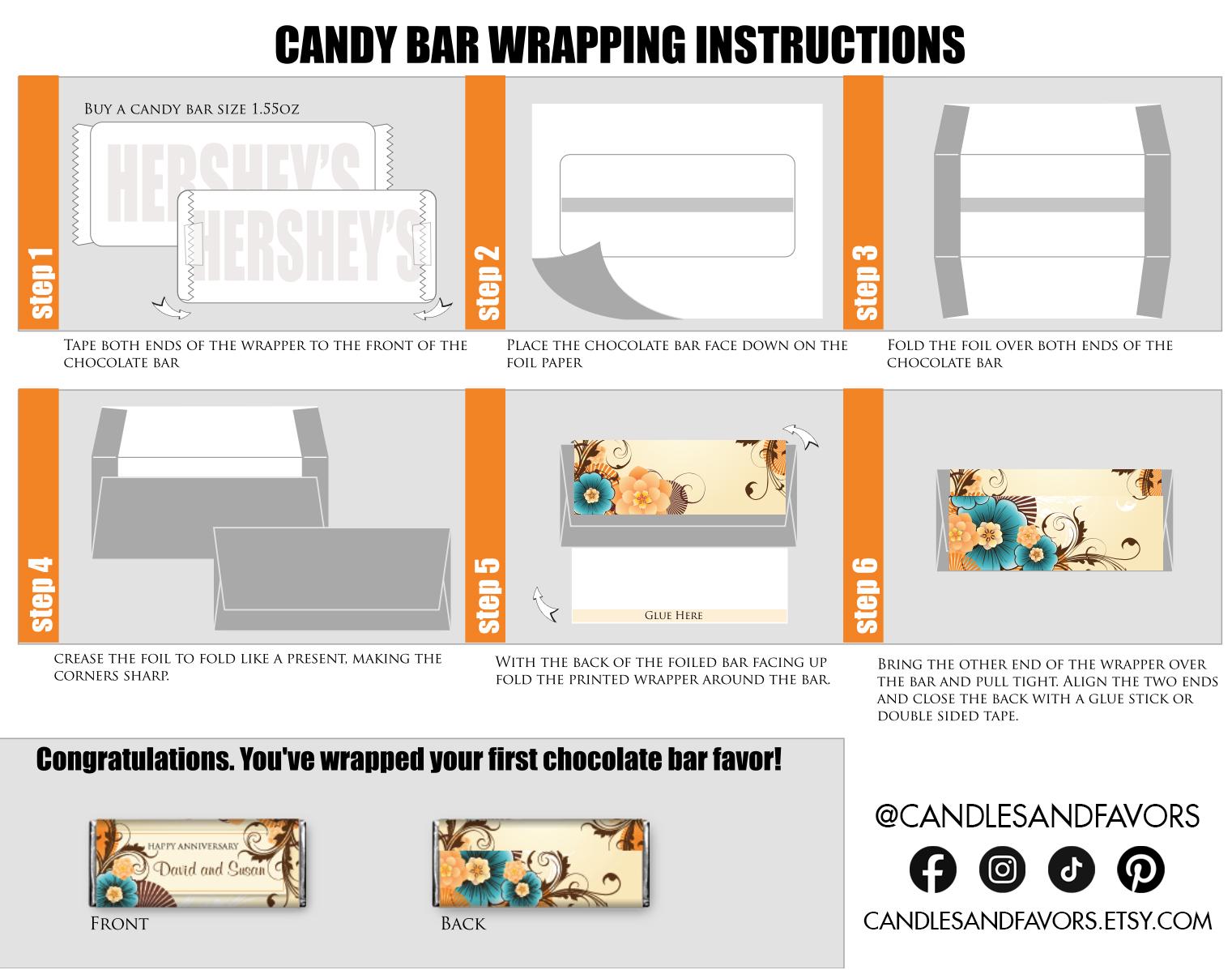 Teddy Bear Baby Shower Candy Bar Wrappers, Personalized Blue Green Plaid Chocolate Bar Favors, Set of 10