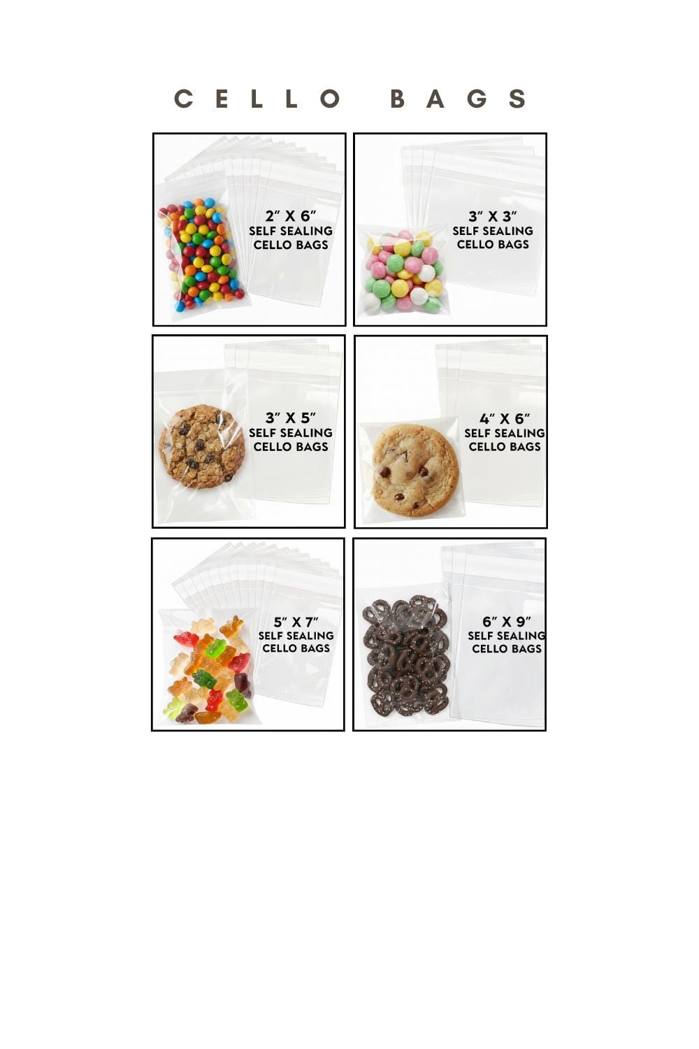 Add on for Stickers: Clear Cello Bags, Self Sealing, Favor Bags, Treat Bag