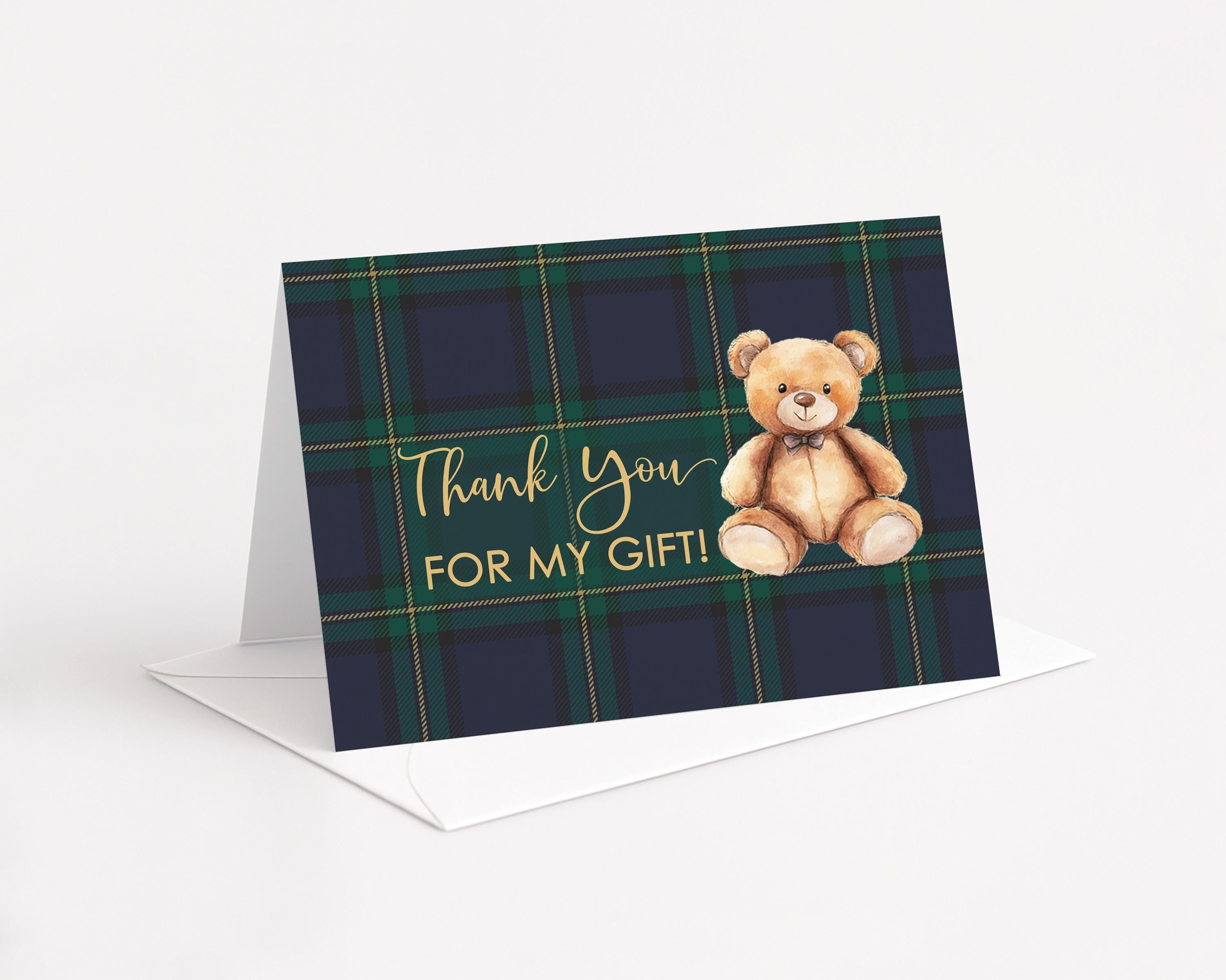 Teddy Bear Baby Shower Diaper Raffle Cards, Teddy Bear Plaid baby shower games