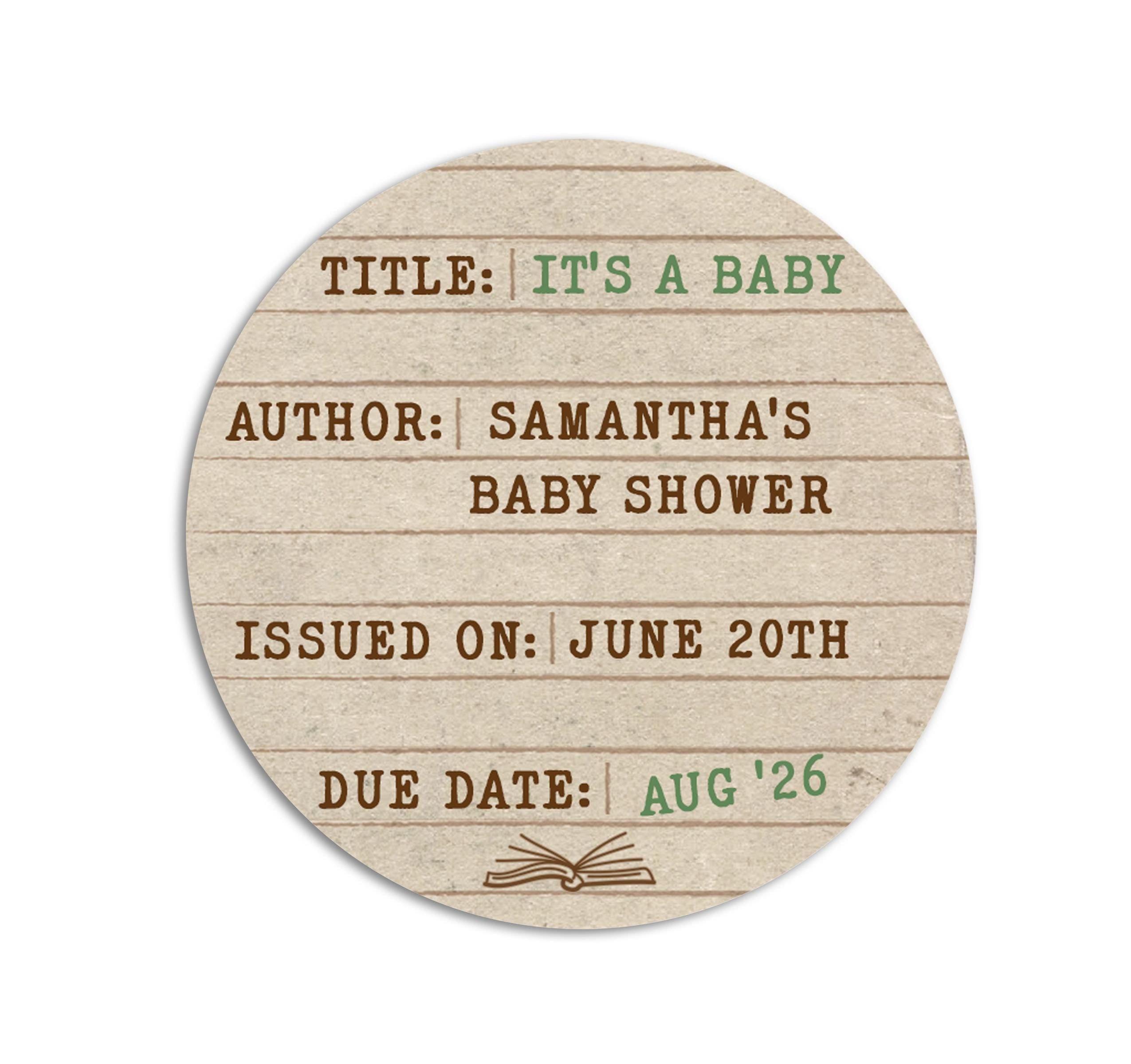 Next Chapter Baby Shower Stickers, Library Card Labels, Book Themed Favors