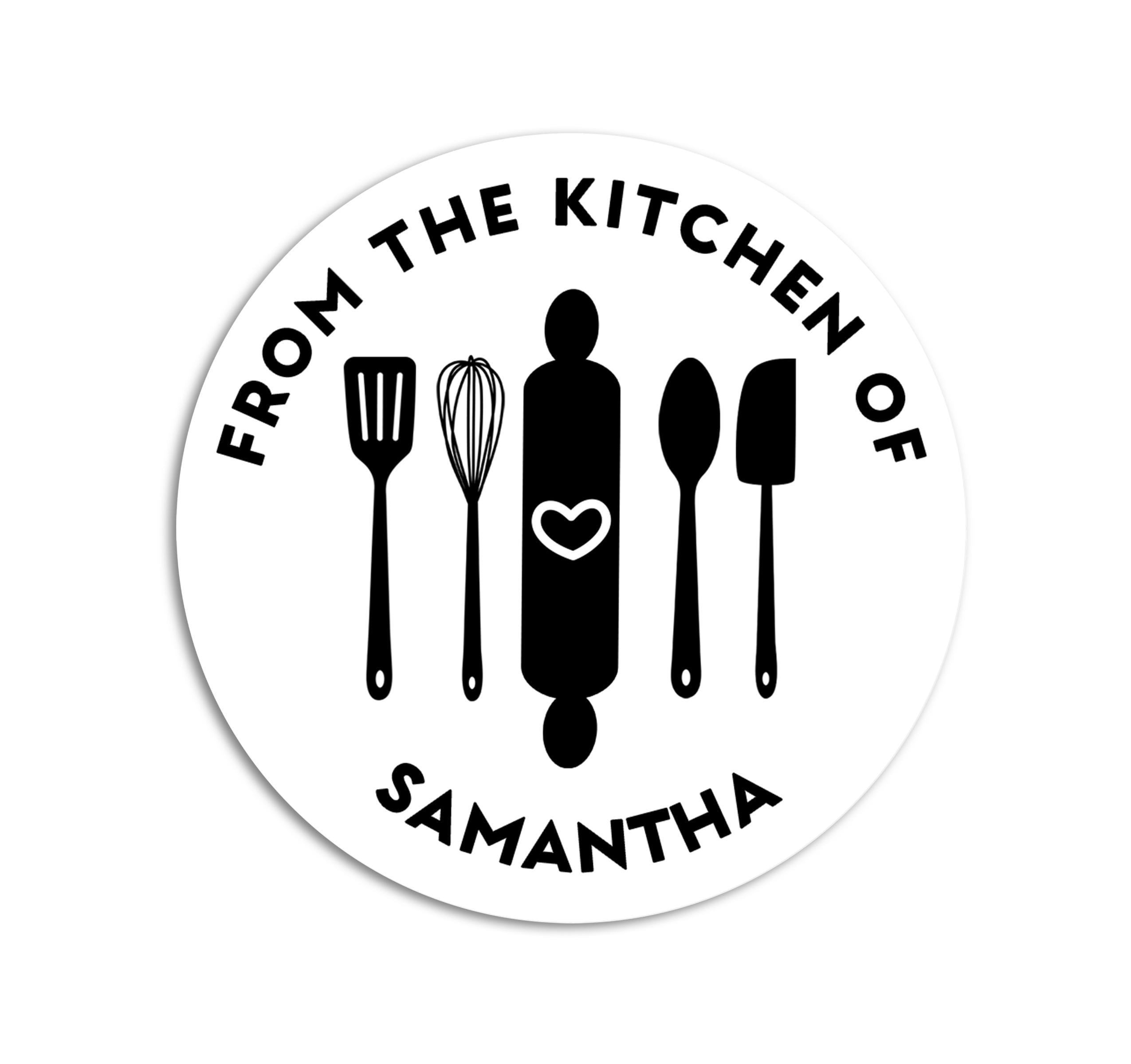 From the Kitchen of Stickers, Personalized Baked Goods Label, Made with Love Stickers, Small Business Bakery