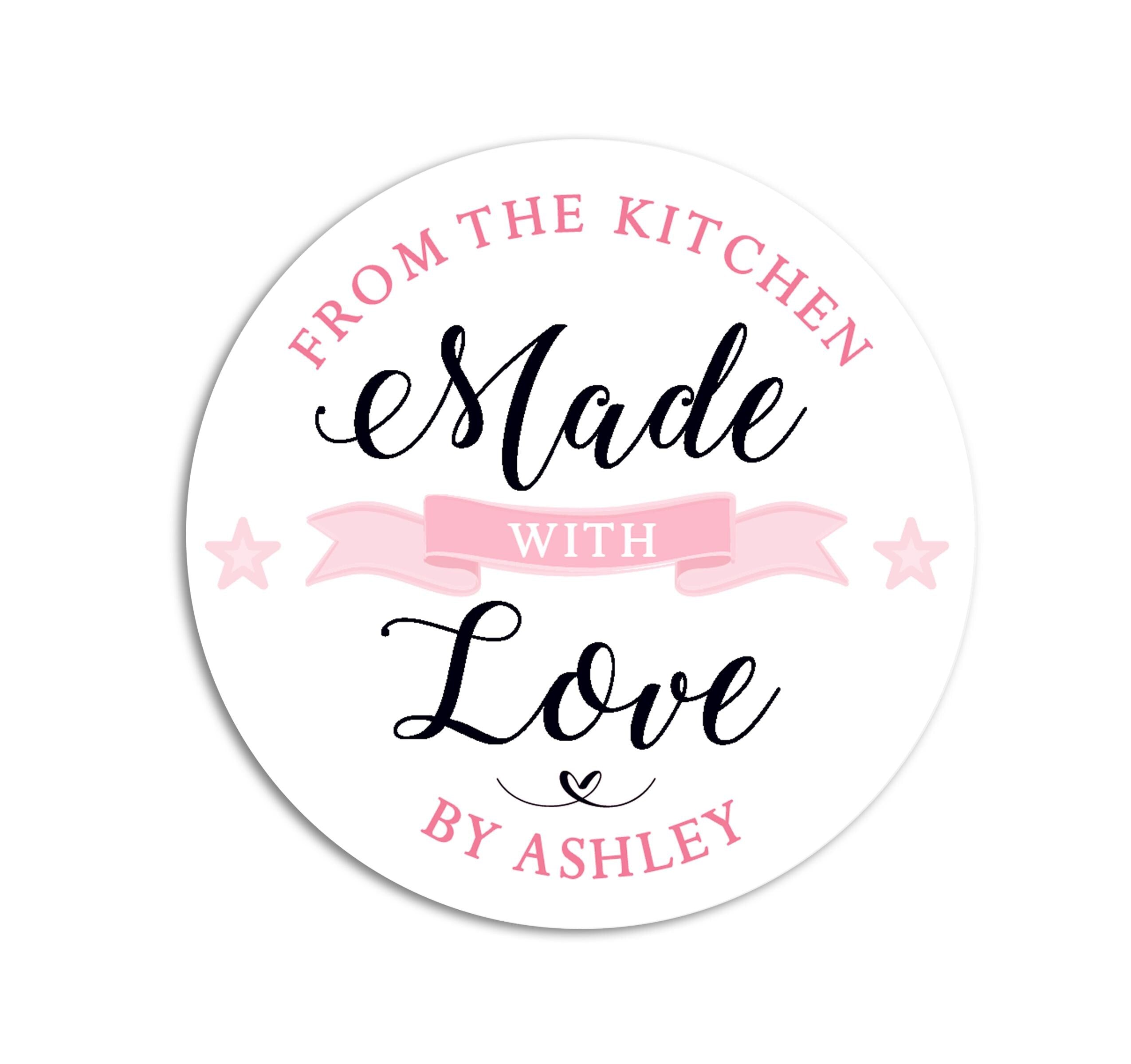 Personalized Made with Love Stickers, Baked Goods Label, Baking Stickers, Small Business Bakery
