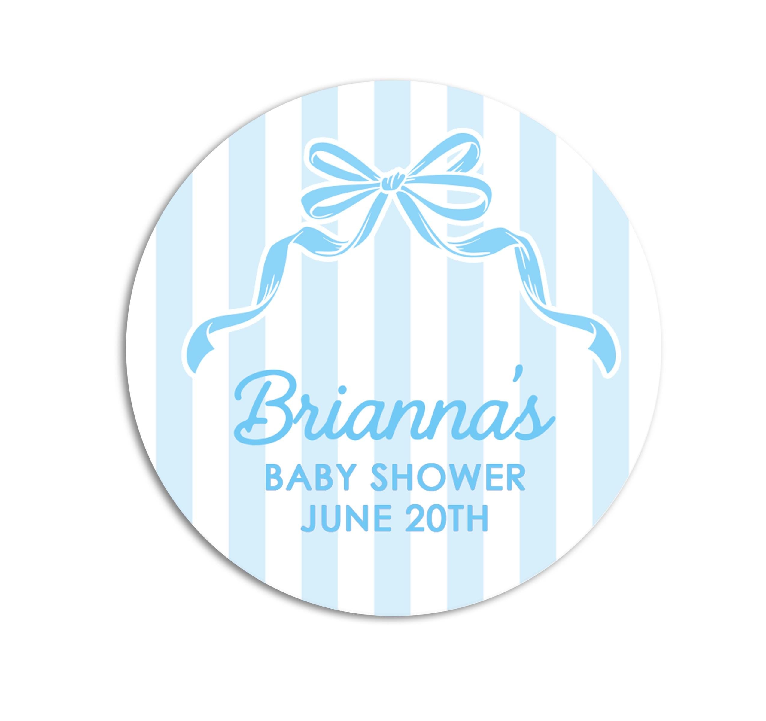 Coquette Bow Baby Shower Stickers, Plaid Favor Labels, Thank You Stickers Party Favors