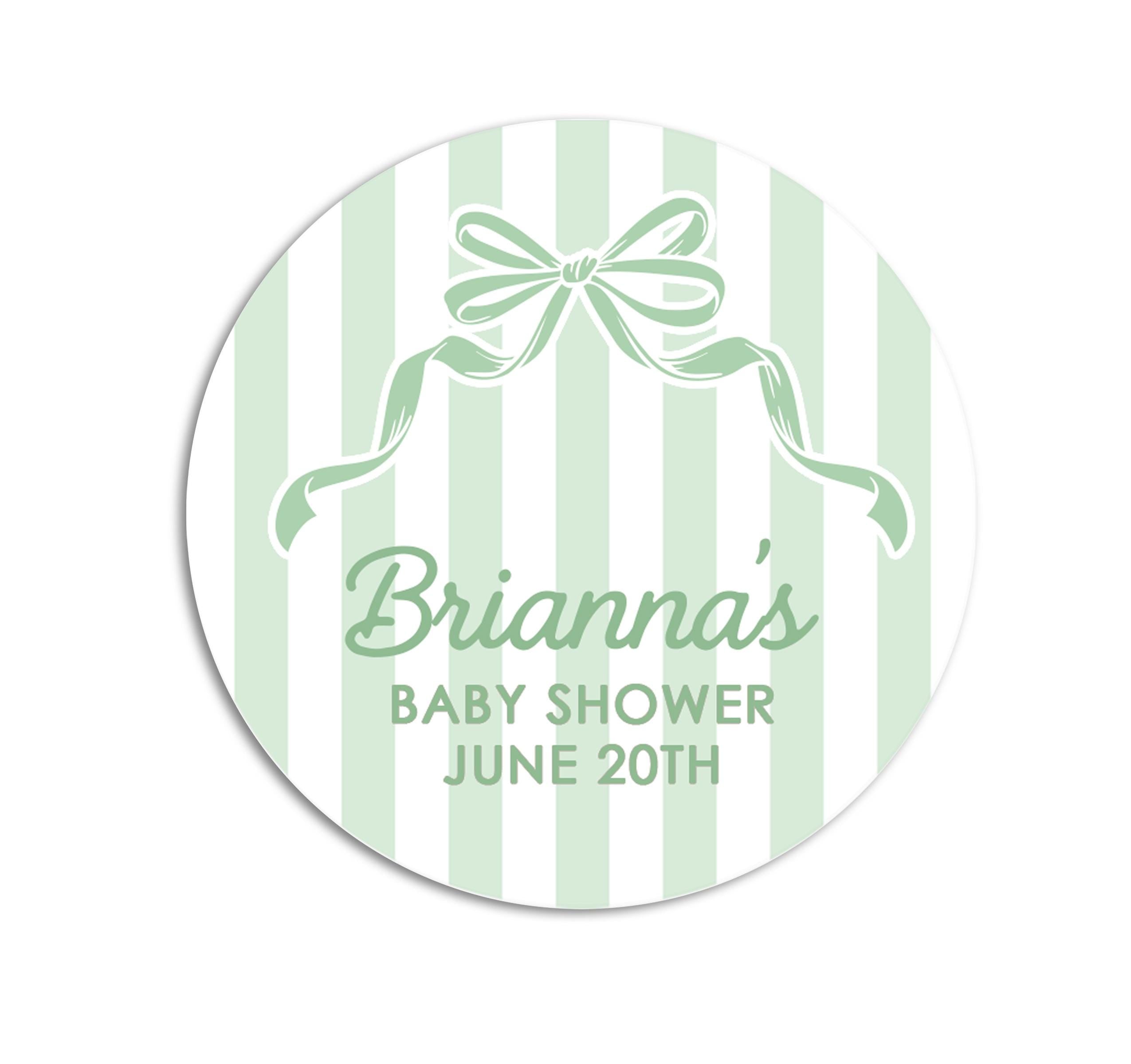 Coquette Bow Baby Shower Stickers, Plaid Favor Labels, Thank You Stickers Party Favors