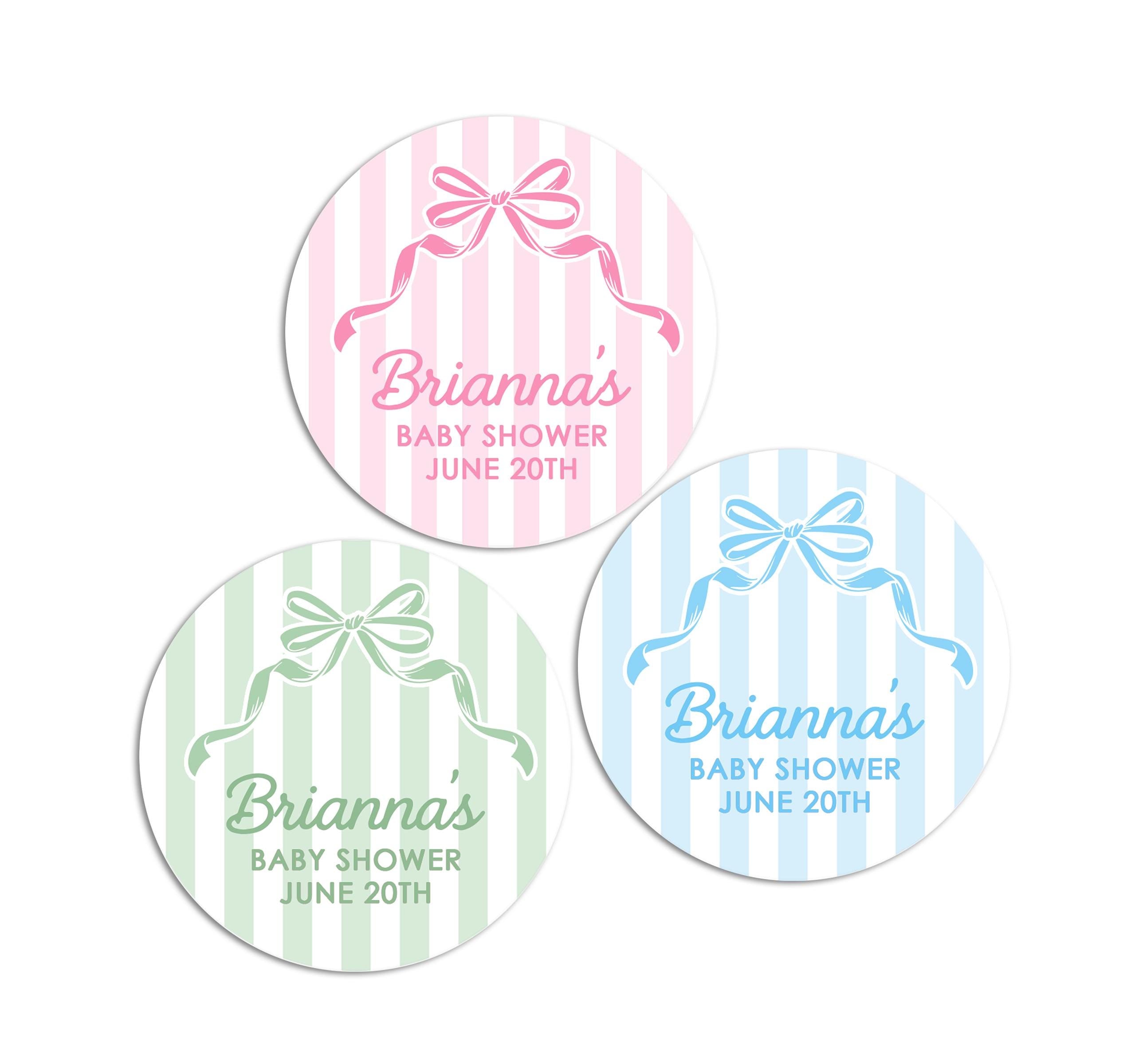 Coquette Bow Baby Shower Stickers, Plaid Favor Labels, Thank You Stickers Party Favors