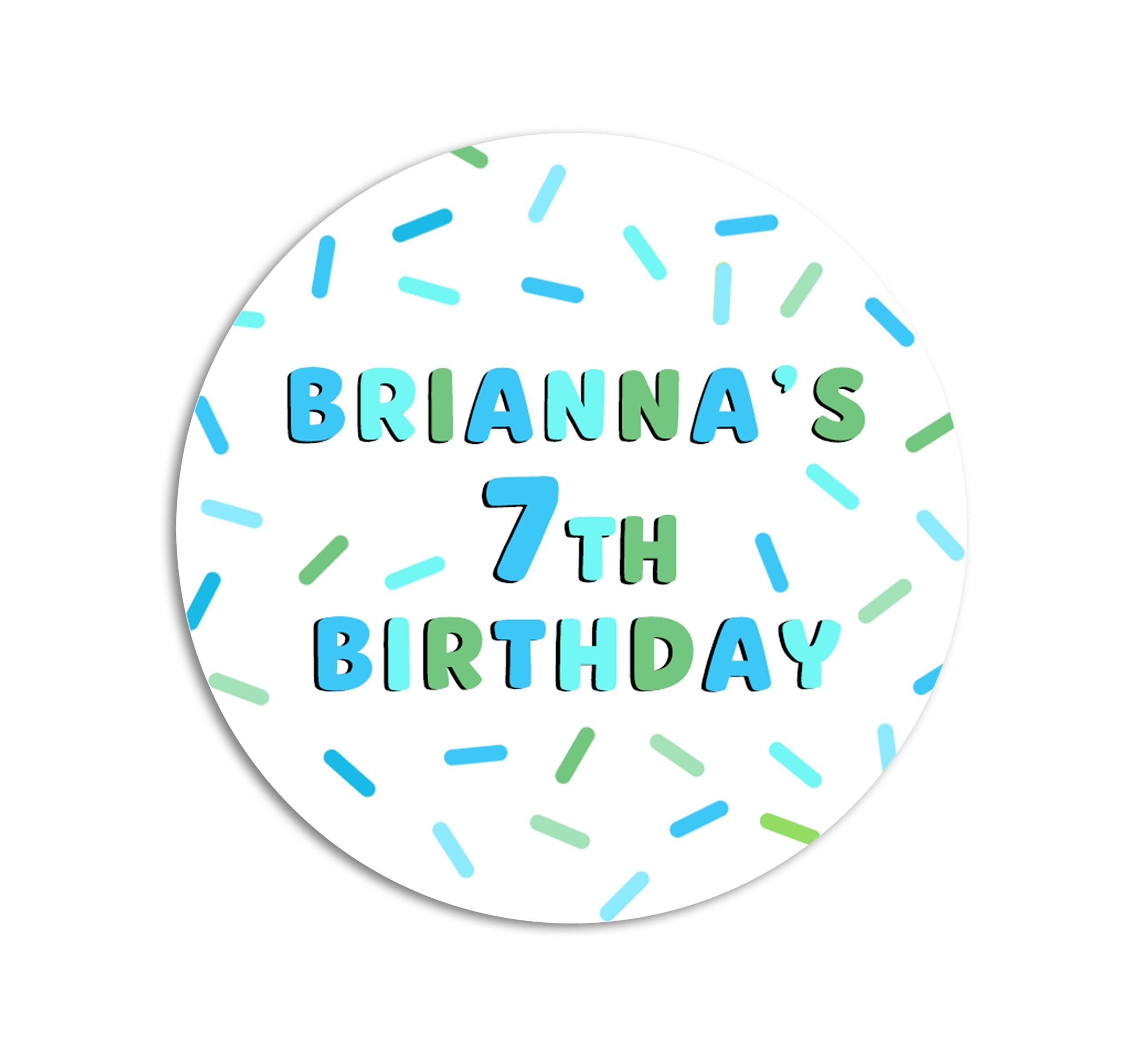 Birthday Party Kid Stickers, Sprinkle Confetti Labels, Happy Birthday Favors