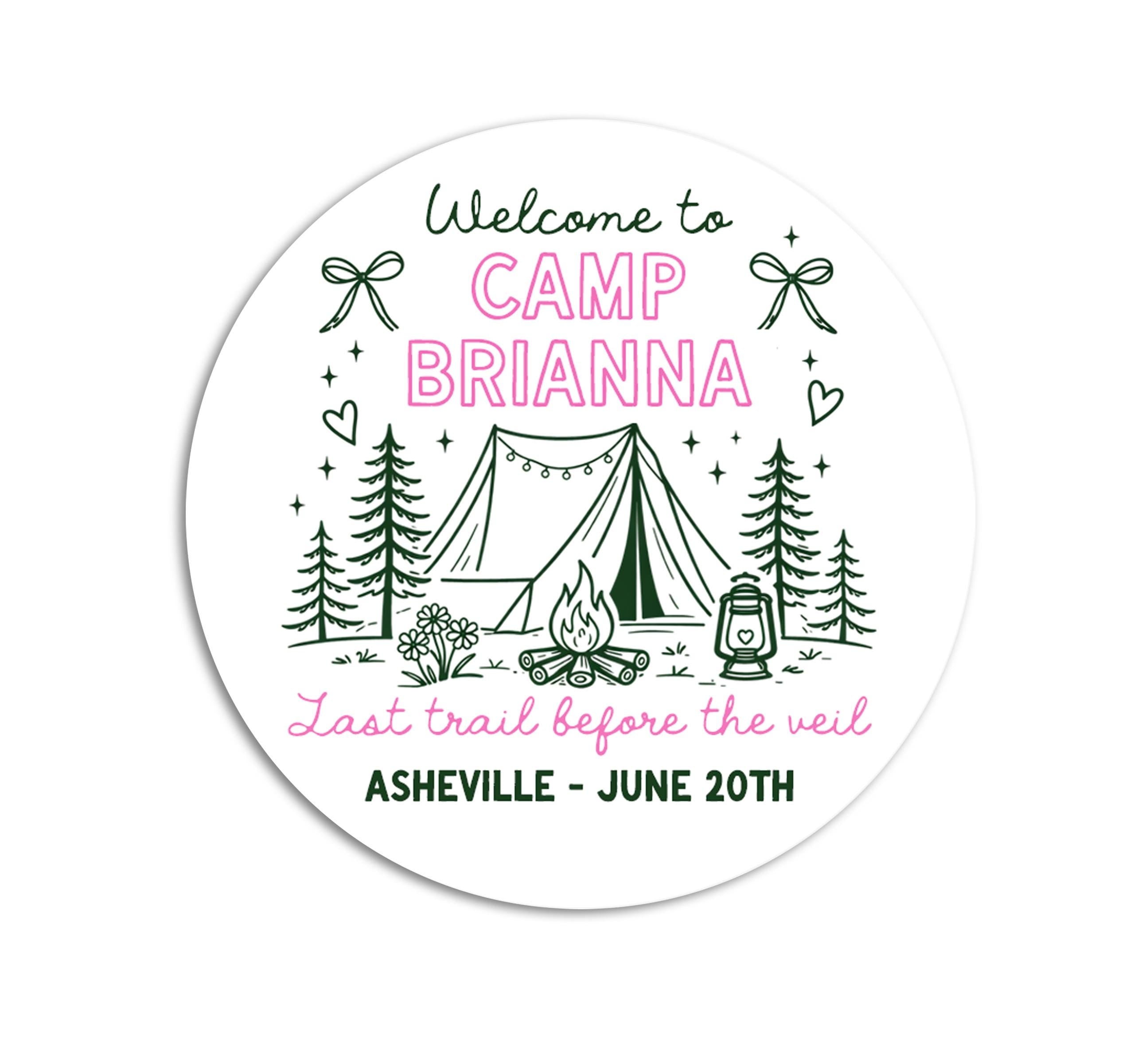 Bachelorette Club Stickers, Last Trail Before the Veil, Camp Bach Stickers