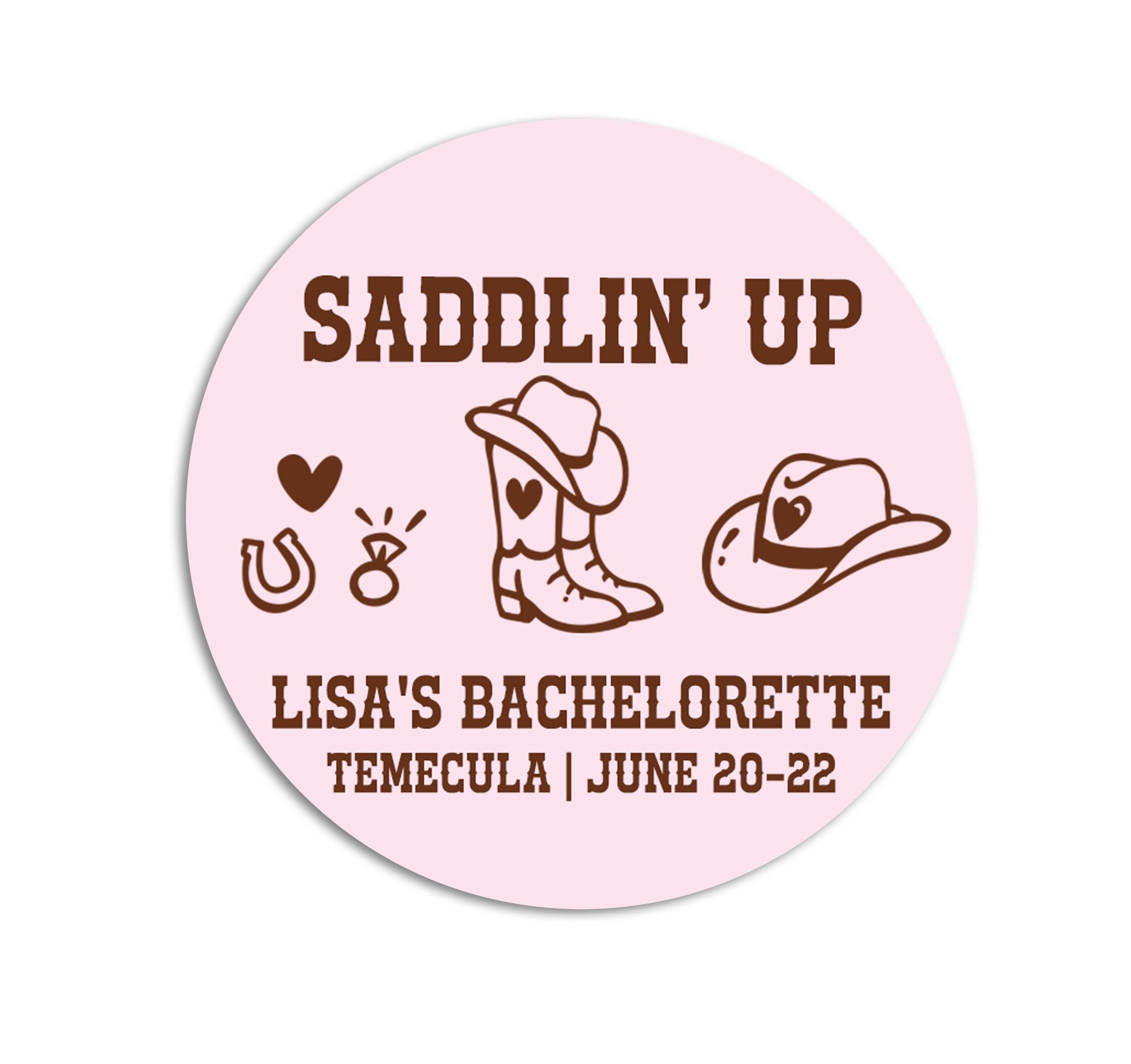 Last Rodeo Bachelorette Stickers, Bridal Shower Favors, Cowgirl Western Bach Labels