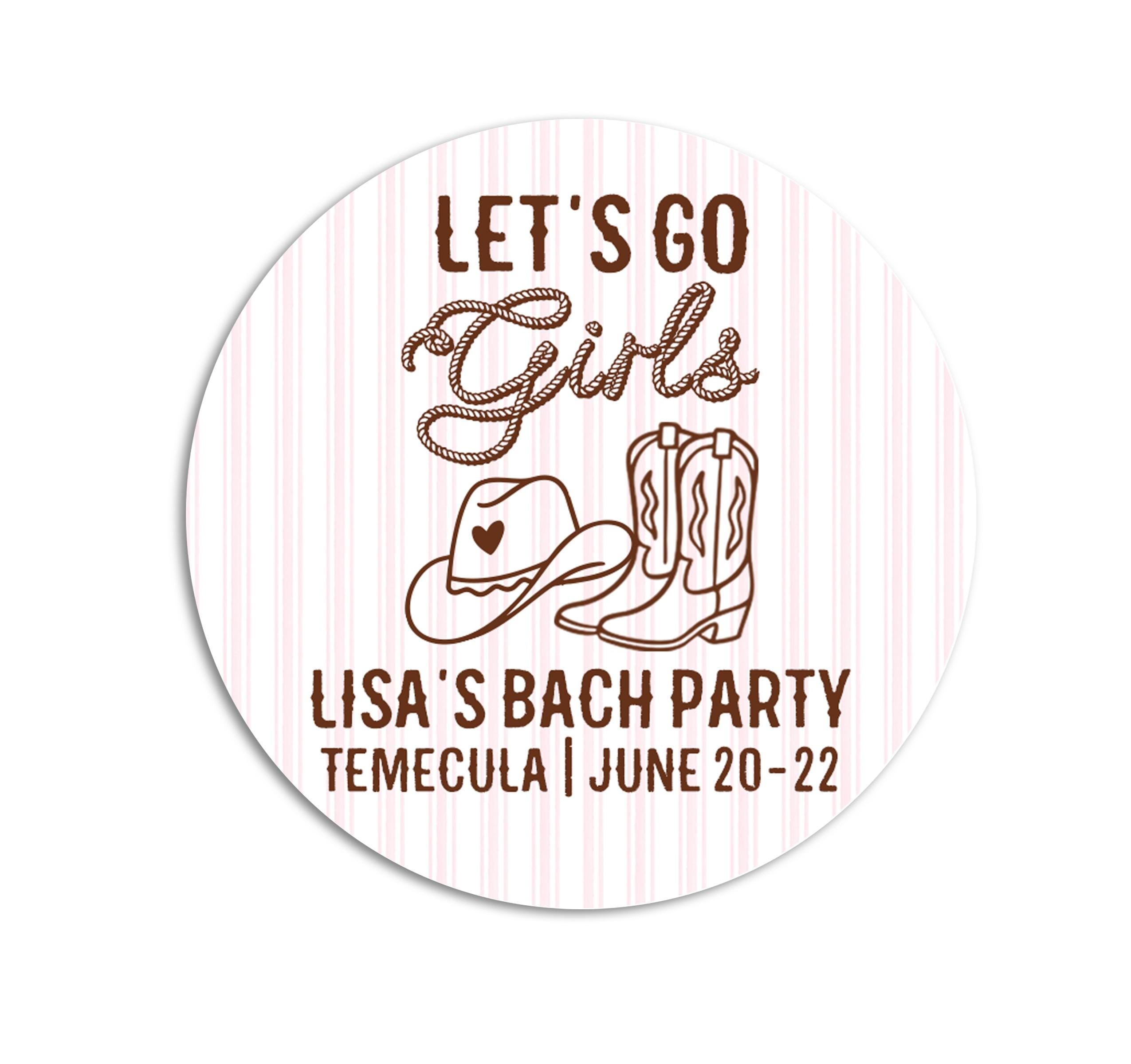 Last Rodeo Bachelorette Stickers, Bridal Shower Favors, Cowgirl Western Bach Labels
