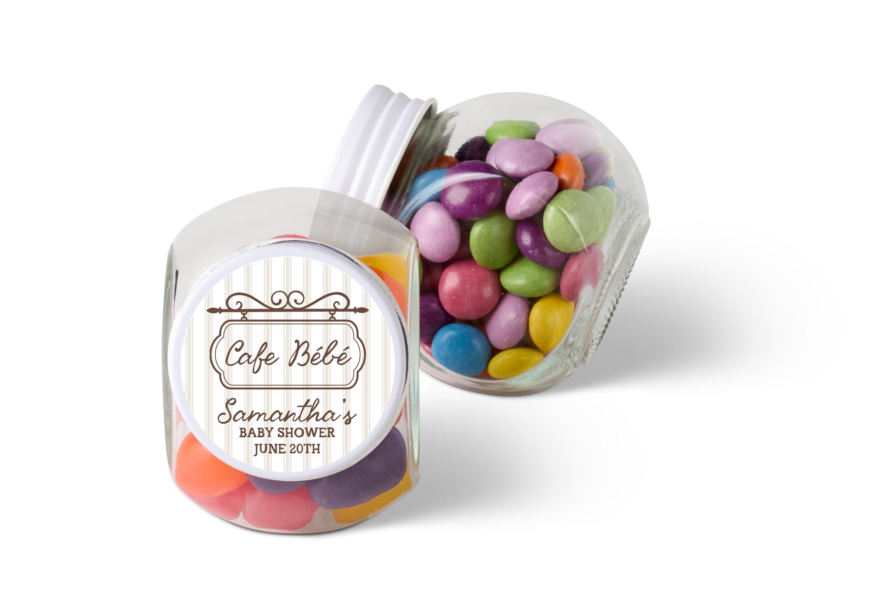 Cafe Bebe Candy Jars, Personalized Jars for Baby Shower,
