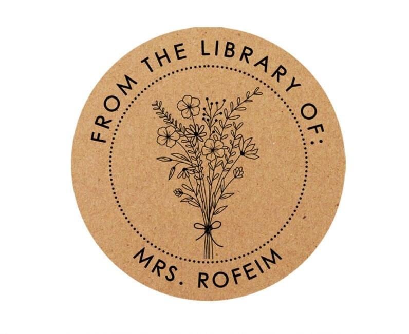 Teacher Book Kraft Labels | This Book Belongs to Stickers | Personalized Book Labels| From the Library of Stickers | Floral Book Stickers