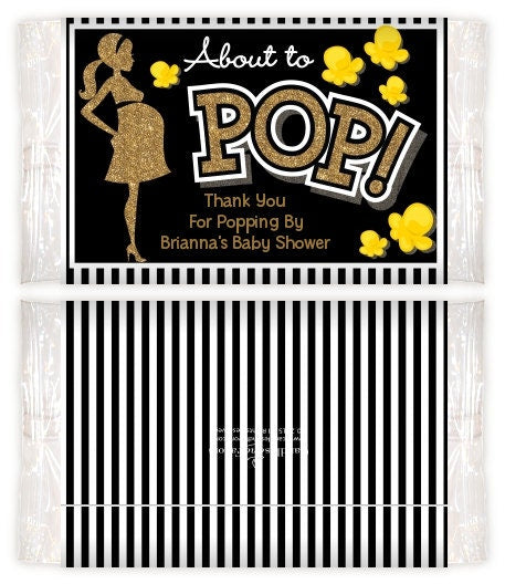 Ready To Pop Gold Glitter - Printable Popcorn Wrappers