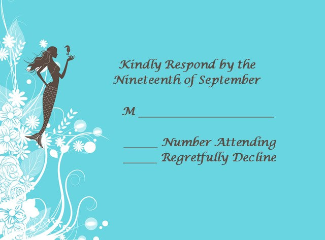 Mermaid - Bridal Shower Response Cards