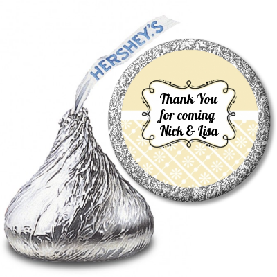Modern Thatch Cream - Hershey Kiss Sticker Labels