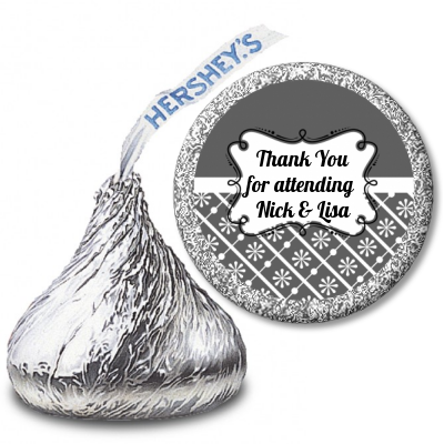 Modern Thatch Grey - Hershey Kiss Sticker Labels